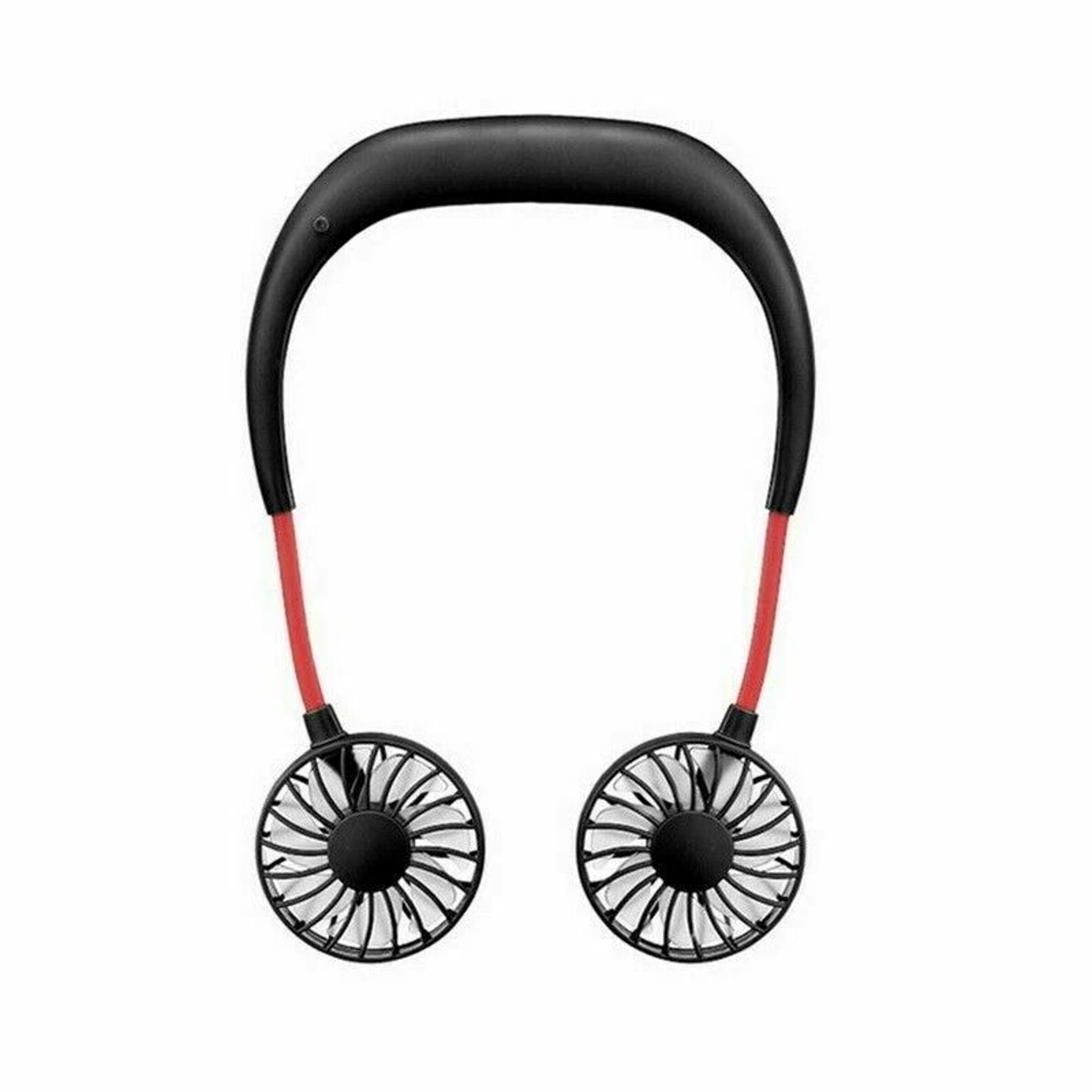 Rechargeable LED Portable Mini USB Neckband Fan Dual Cooling Neck Hanging Fan For Outdoor Travel An 6