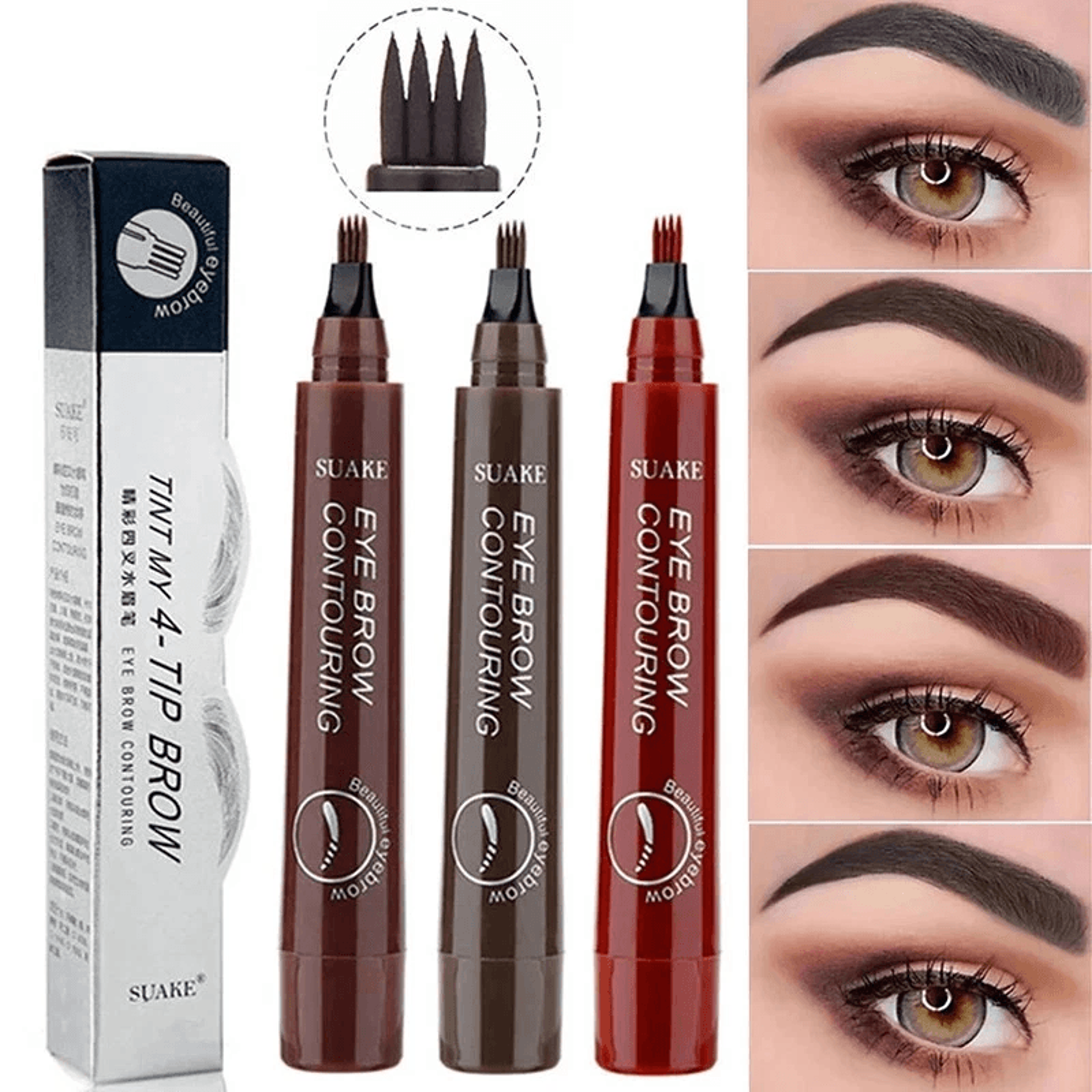 Long Lasting Microblading Tattoo Eyebrow Ink Pen 3D Fork Brow Pencil For Defined Eyebrows Makeup 0