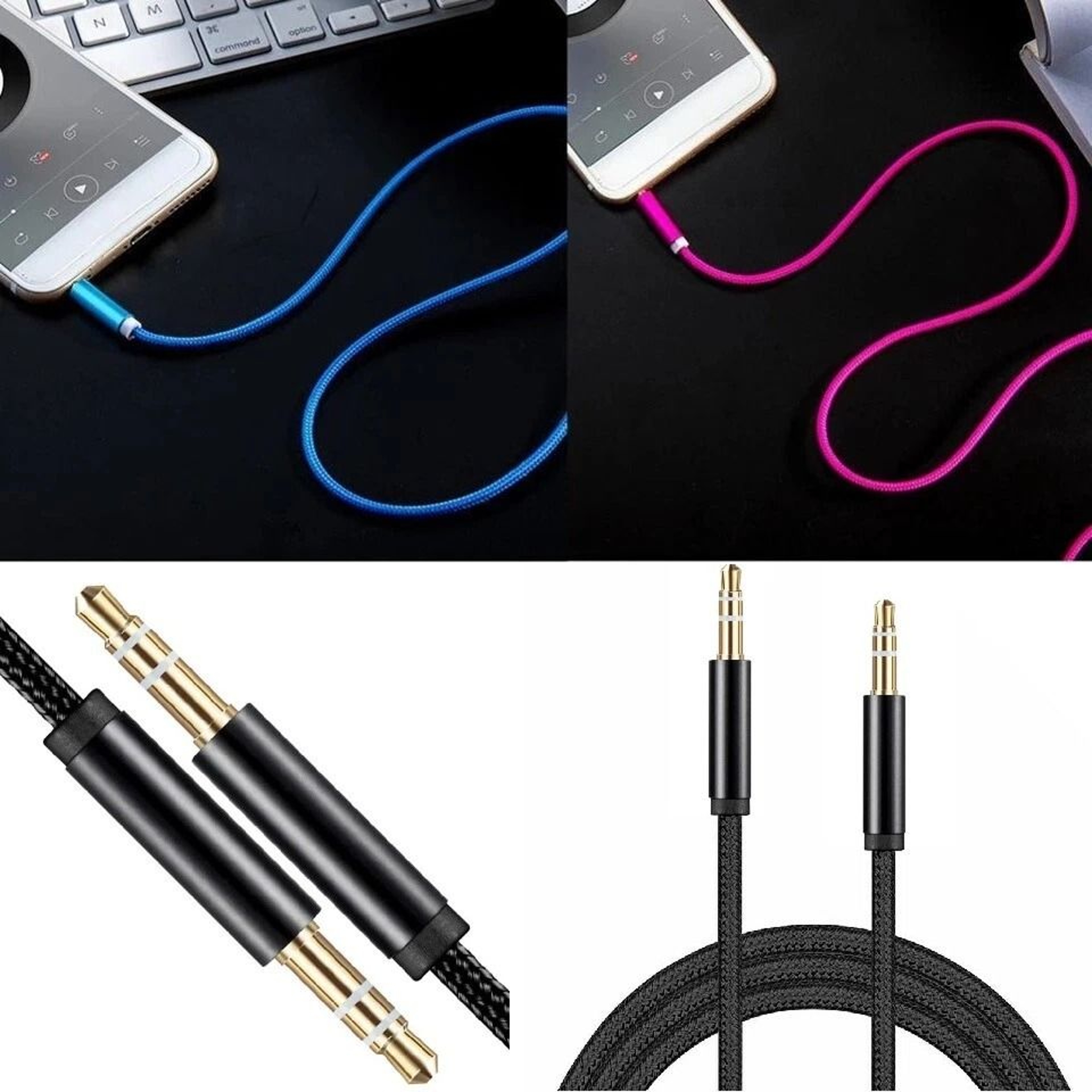 Braided Male To Male Stereo Audio Cable Compatible With PC IPod CAR IPhone  Premium Sound Quality 5