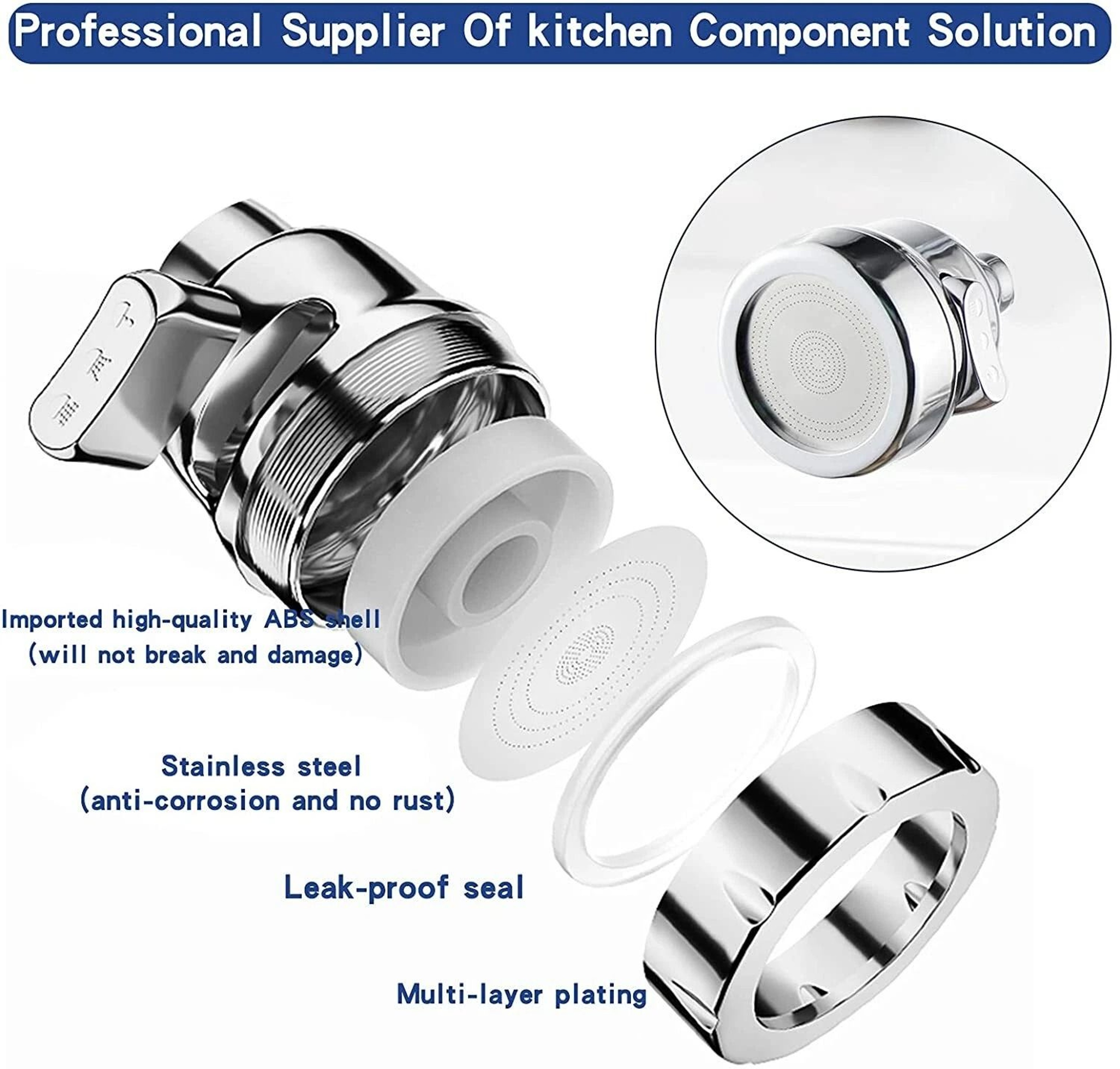 Water Saving Nozzle Sprayer Degree Rotating Faucet Movable Kitchen Tap Head For Easy Kitchen Tasks 3