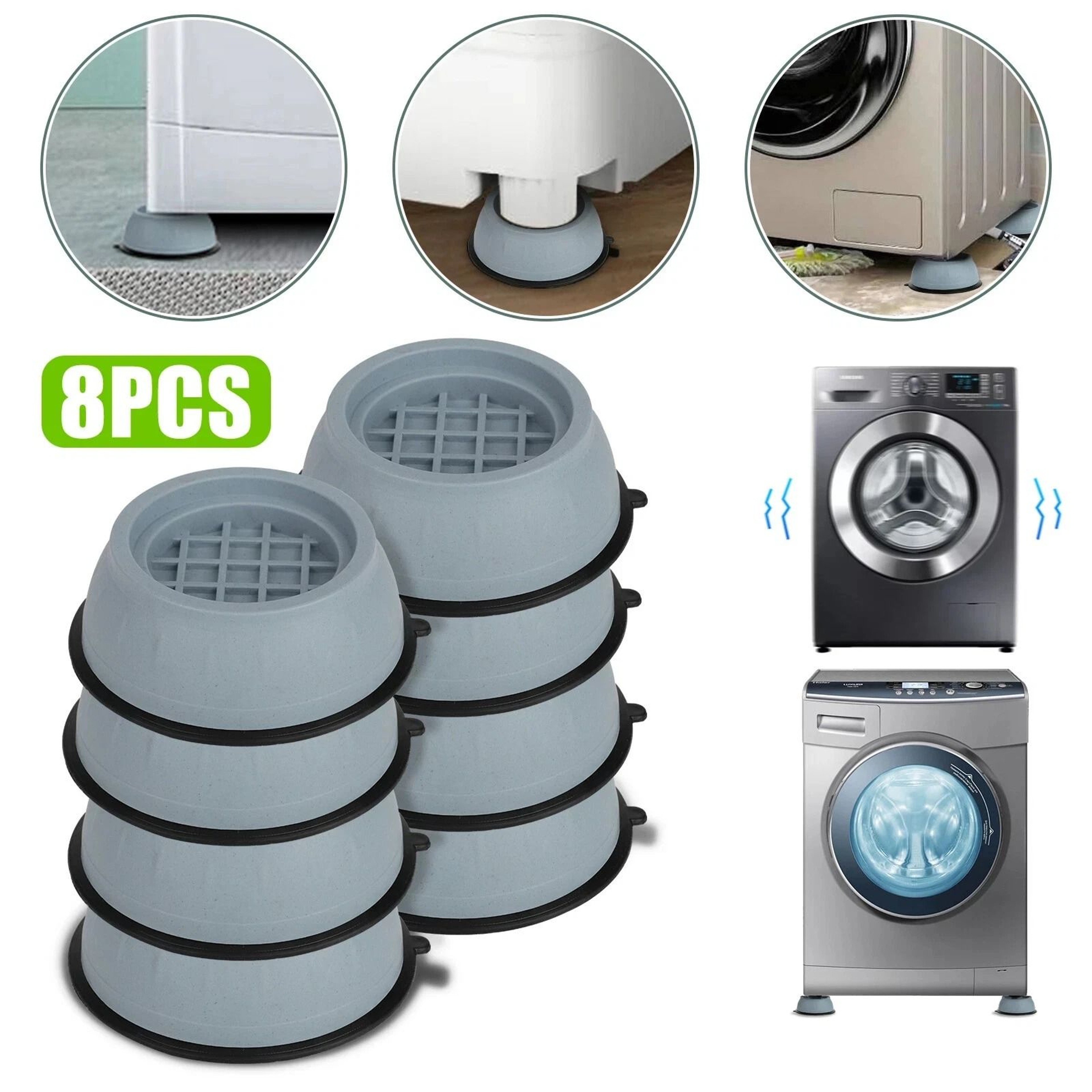 AntiSlip Rubber Feet Base Pads Anti Vibration Washing Machine Mats Support For Smooth Operation 8