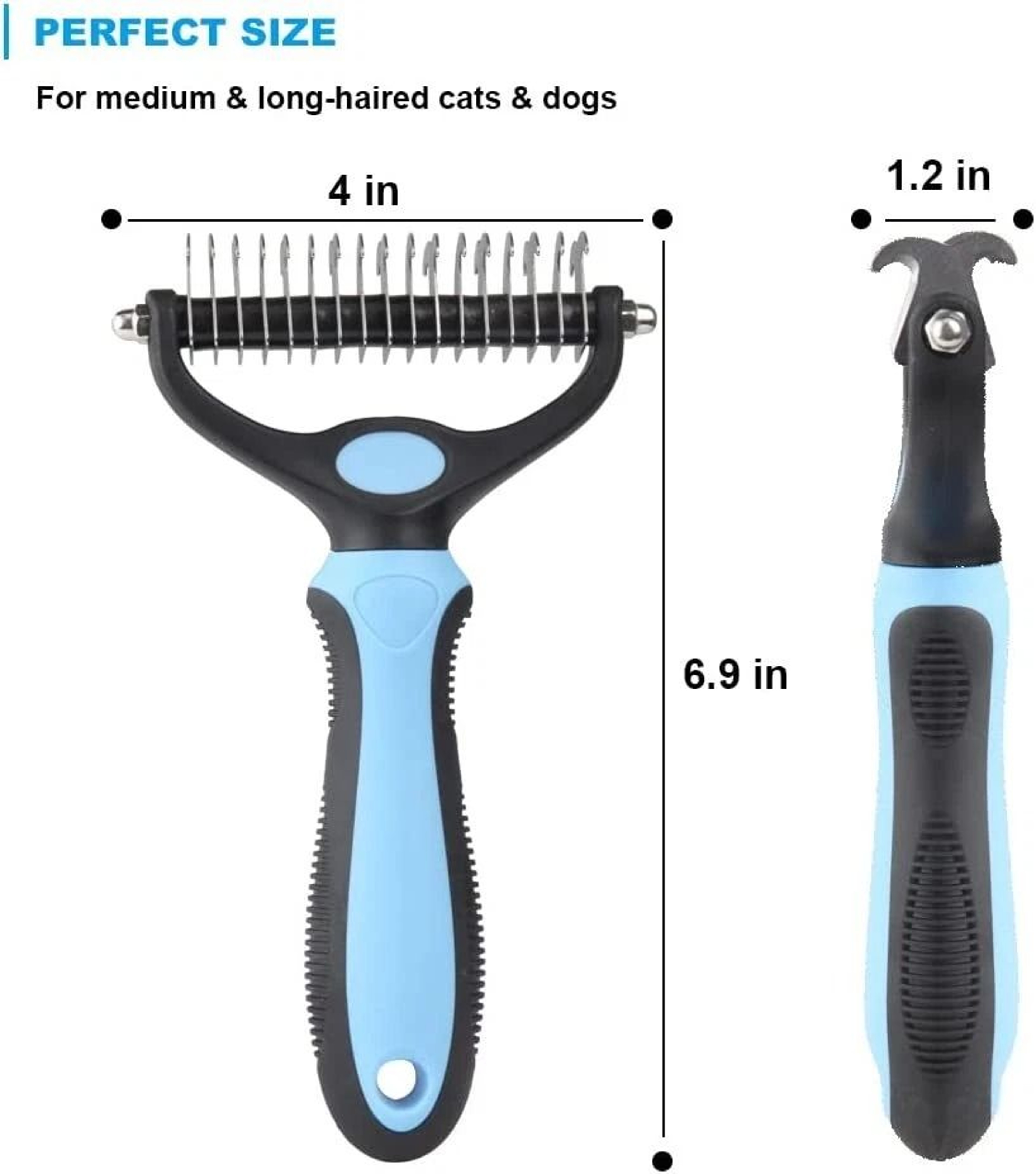 2 Sided Pet Shedding Brush Grooming Tool For Dogs  Cats Undercoat Comb For Pets 3