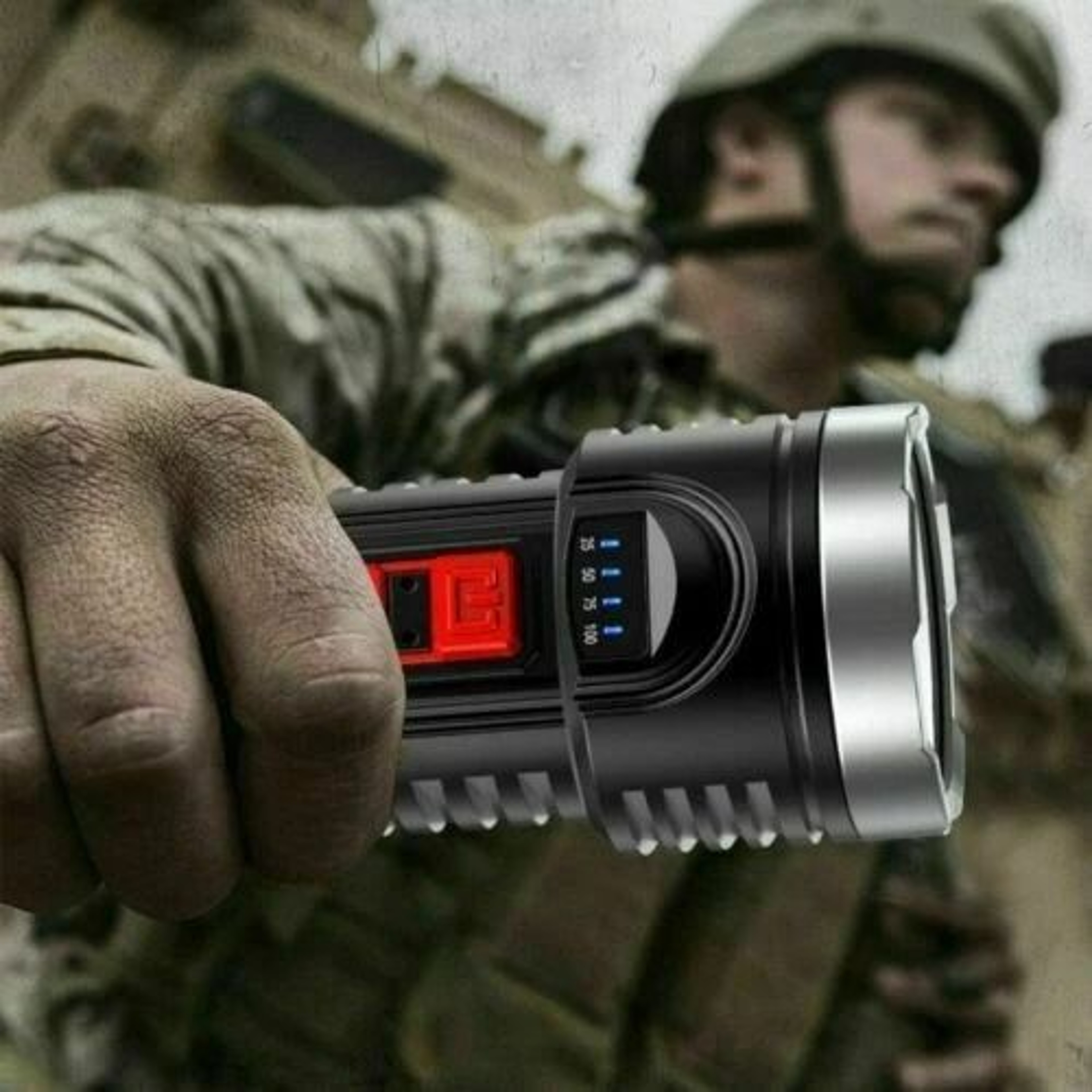 Super Bright Tactical LED Flashlight USB Rechargeable Torch Work Light For Camping Hiking And More 4