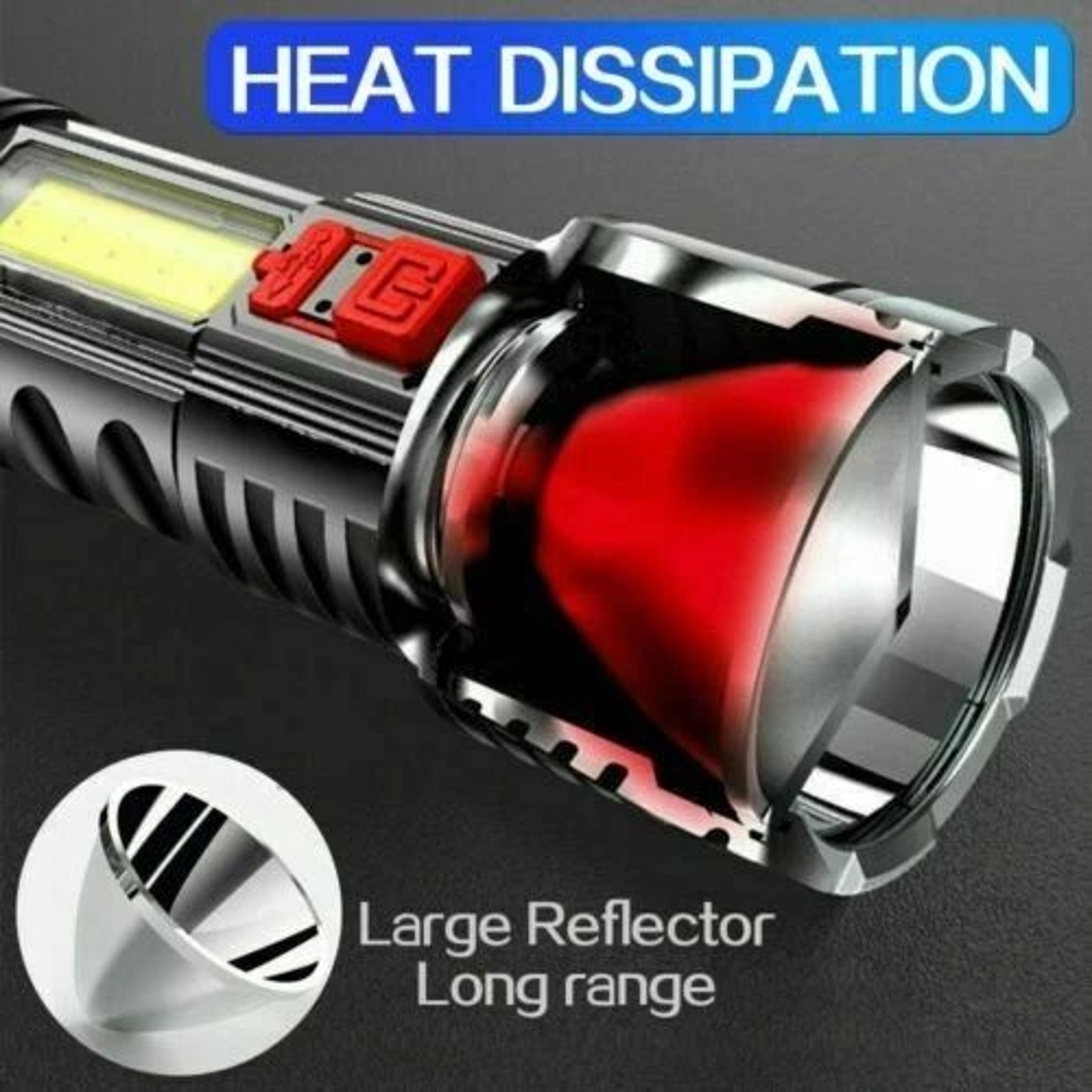 Super Bright Tactical LED Flashlight USB Rechargeable Torch Work Light For Camping Hiking And More 7