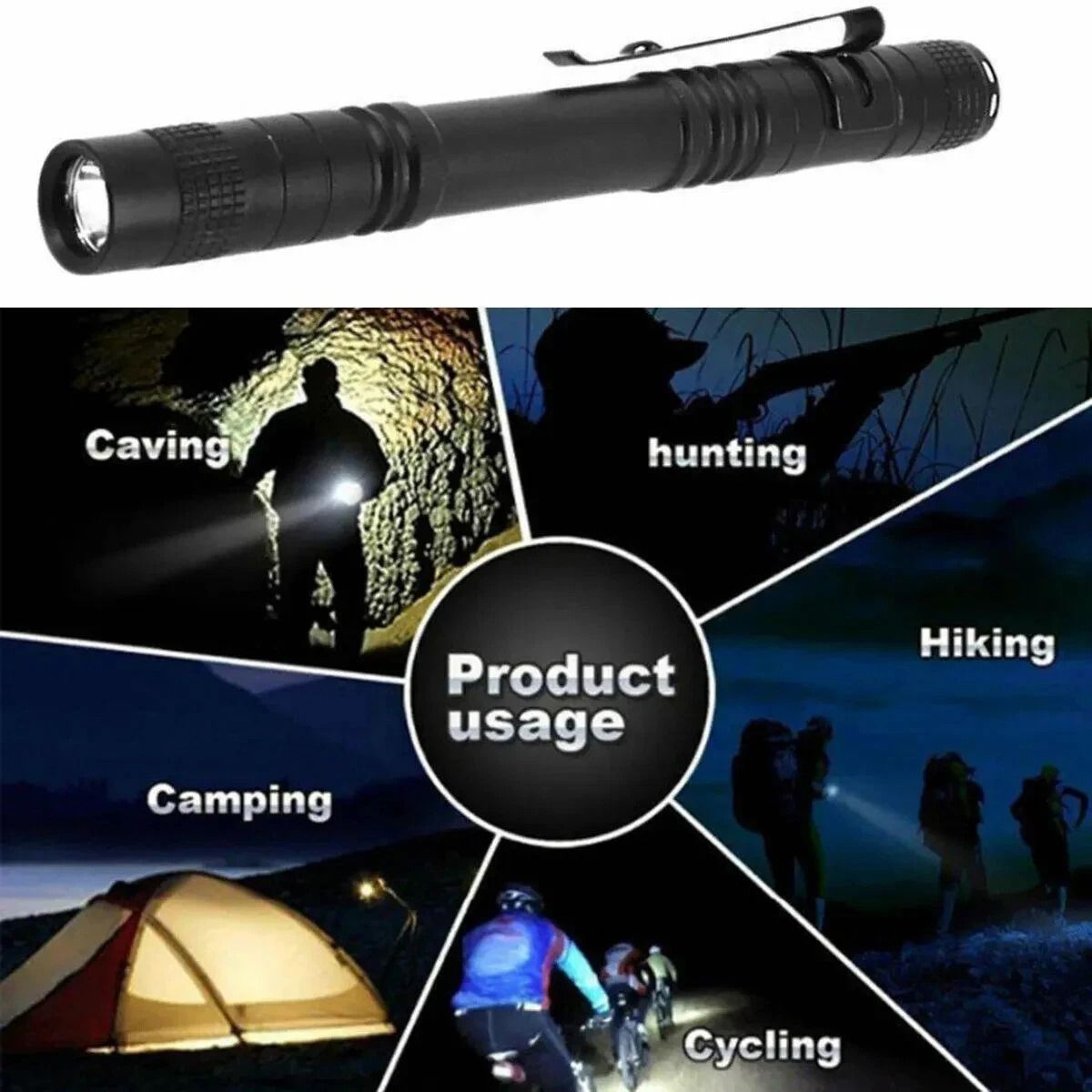 EDC LED Flashlight IPX8 Bright Light AAA Battery Waterproof And Durable 1