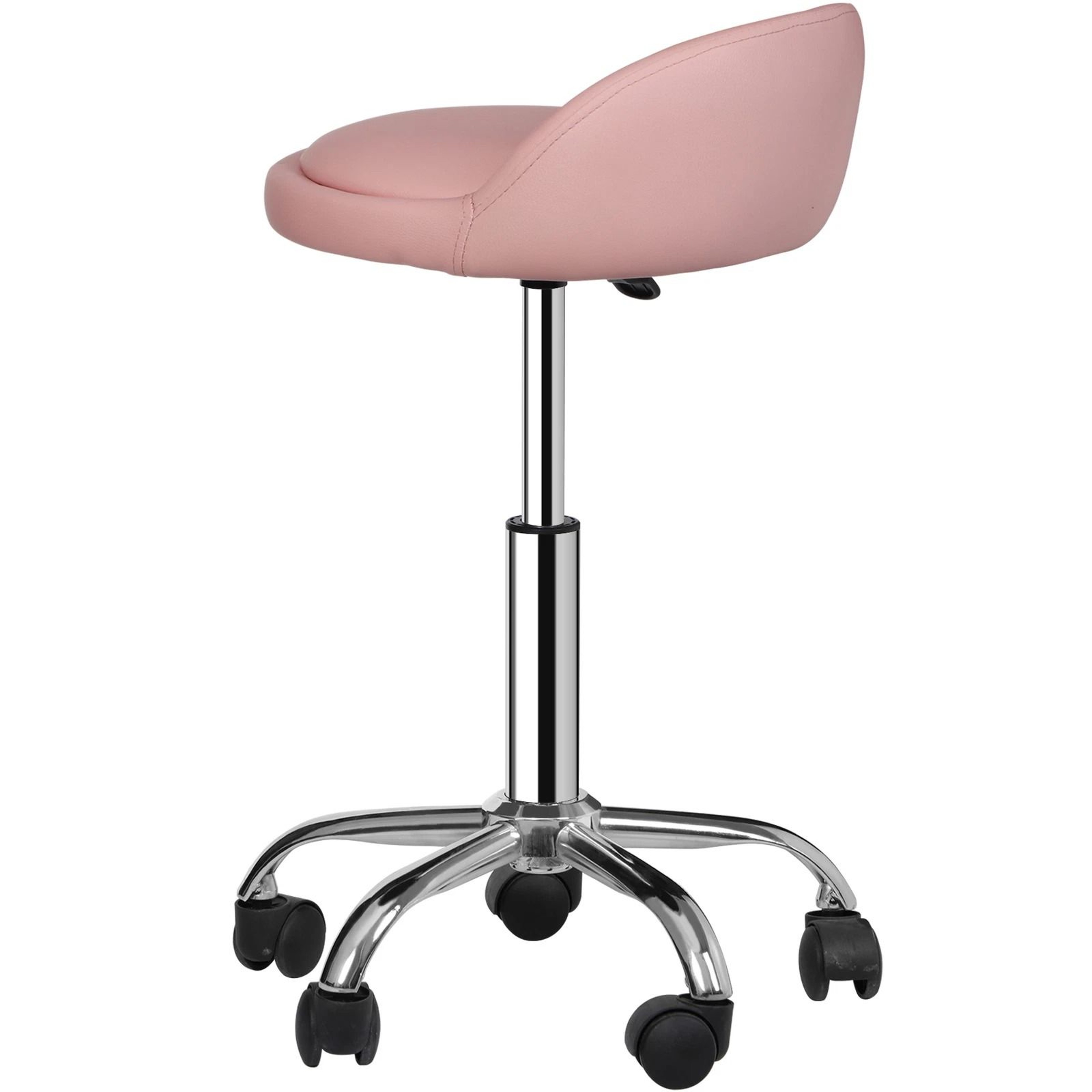 Hydraulic Saddle Rolling Chair Adjustable Salon Stool Tattoo Facial Massage Pink 9