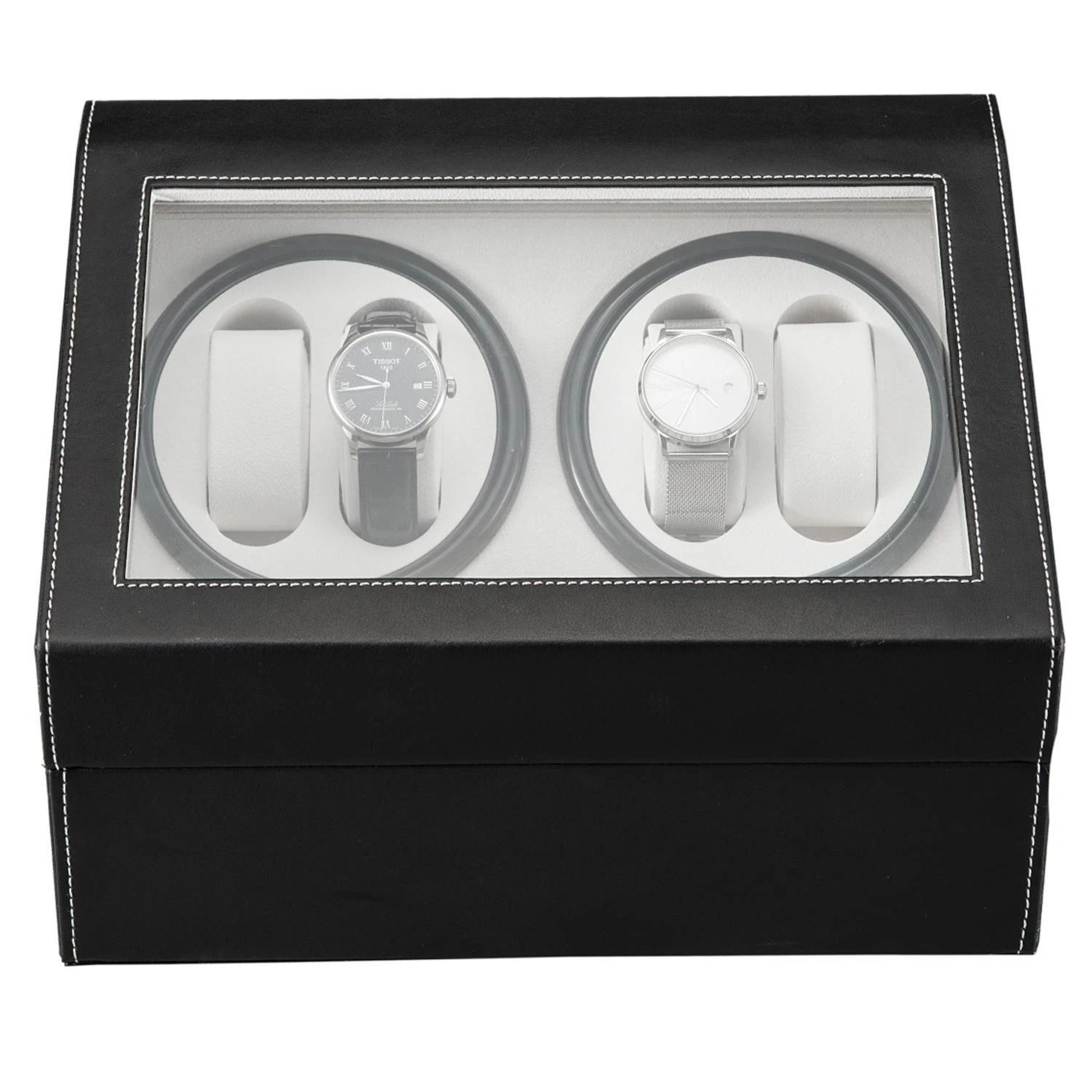 Luxury Automatic Rotation Leather Watch Storage Box Elegant Wood Display Case For Watches Perfect W 7