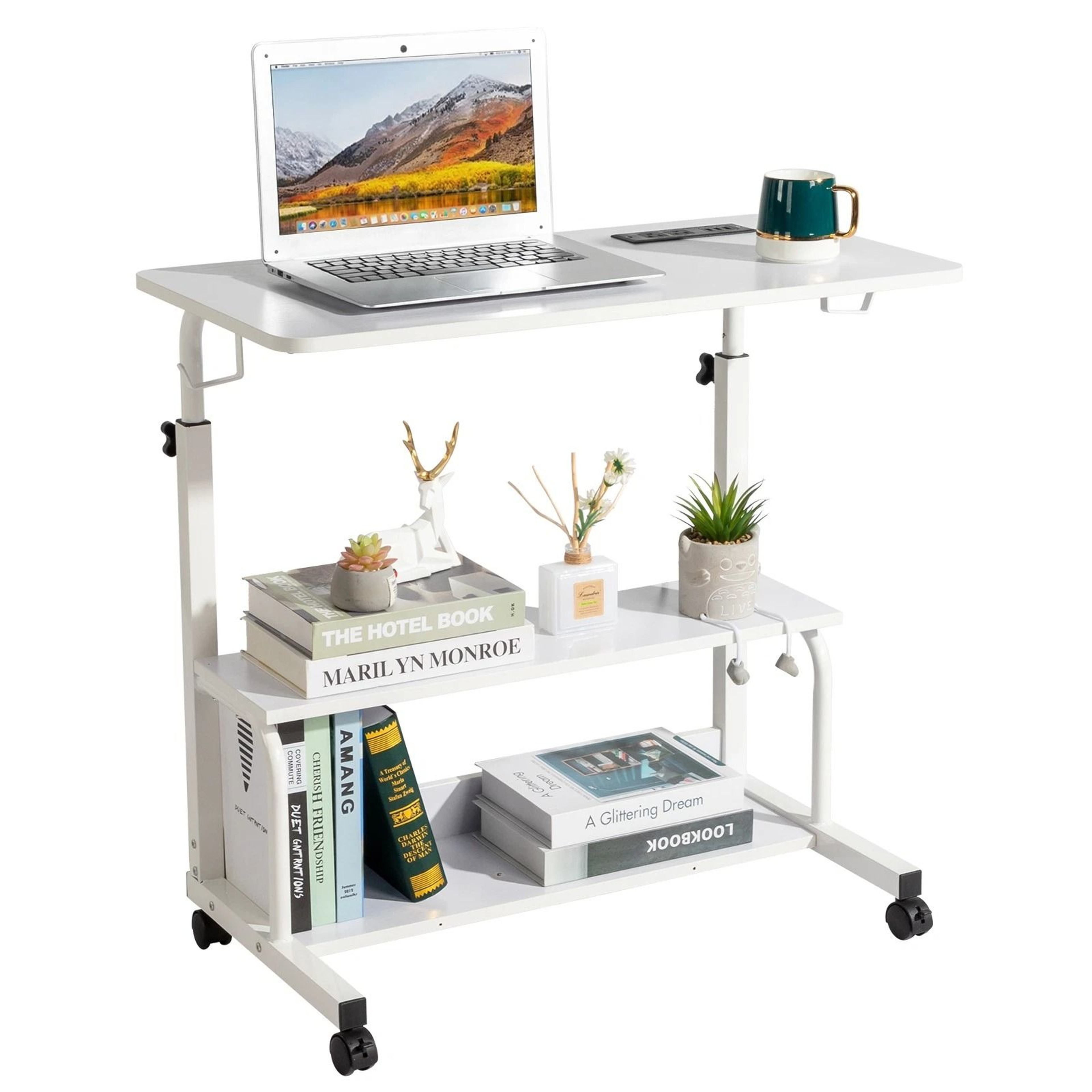 Hospital Bed Table With Holder Adjustable Overbed Rolling Laptop Desk Stand  Ideal For Home  Medica 7