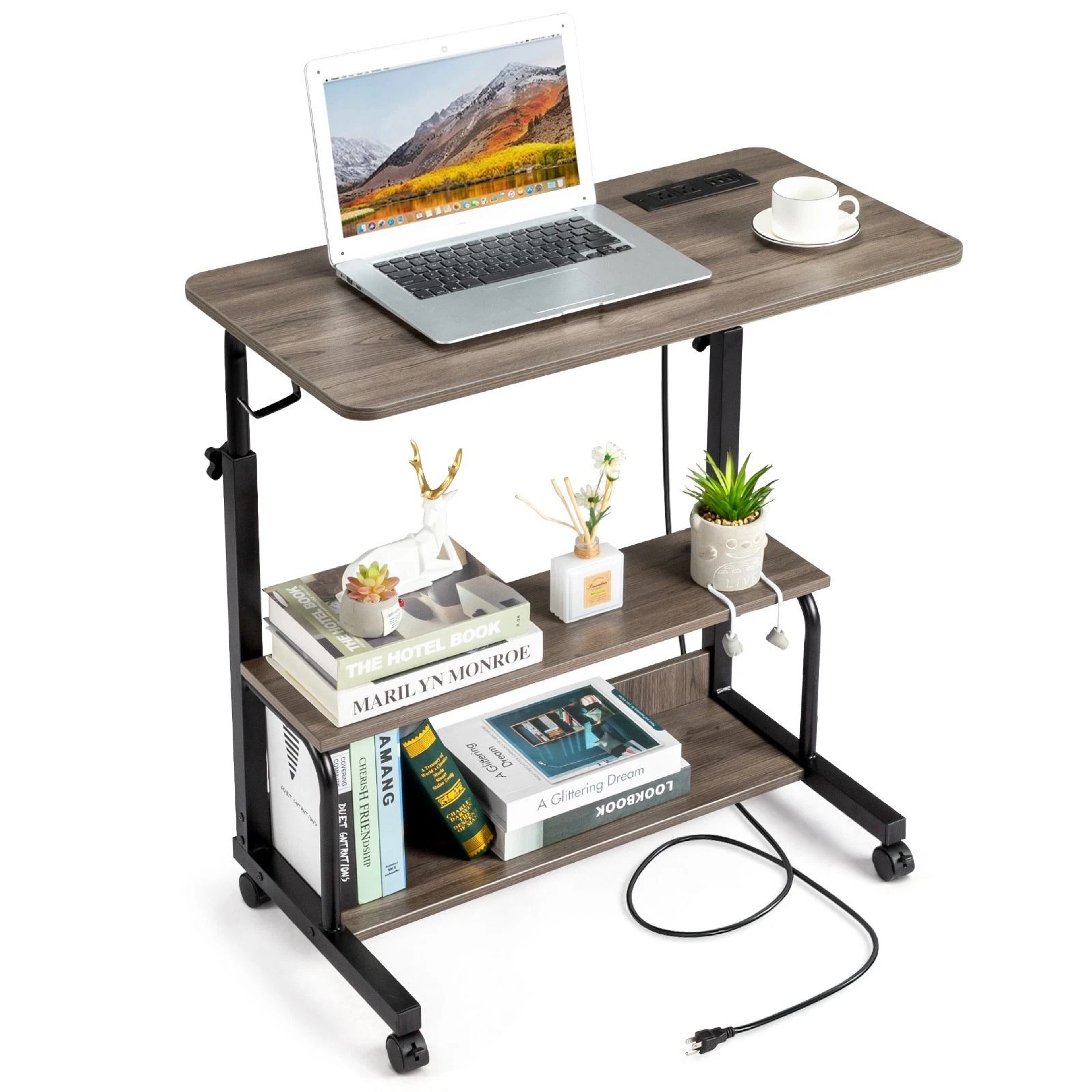 Hospital Bed Table With Holder Adjustable Overbed Rolling Laptop Desk Stand  Ideal For Home  Medica 2