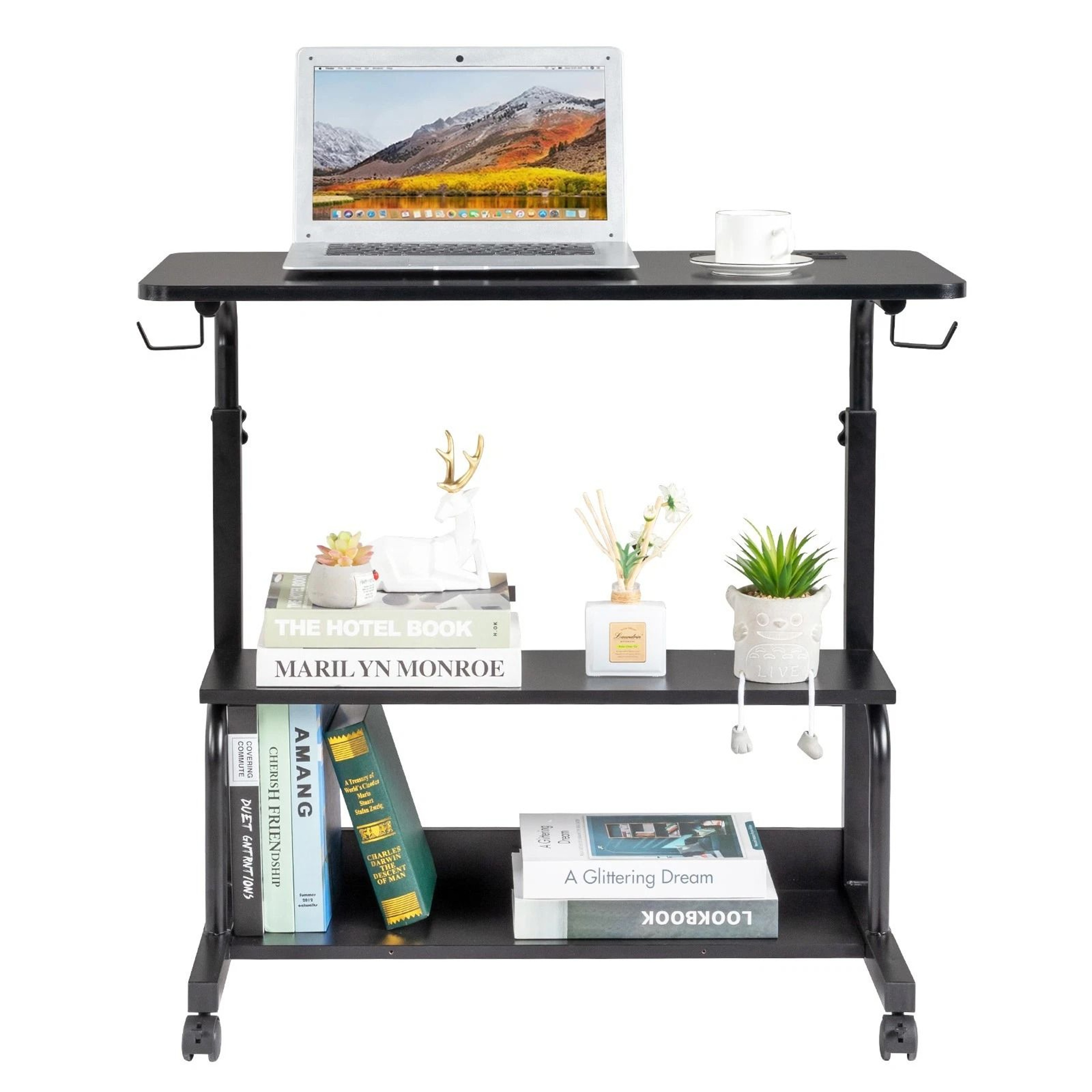 Hospital Bed Table With Holder Adjustable Overbed Rolling Laptop Desk Stand  Ideal For Home  Medica 11