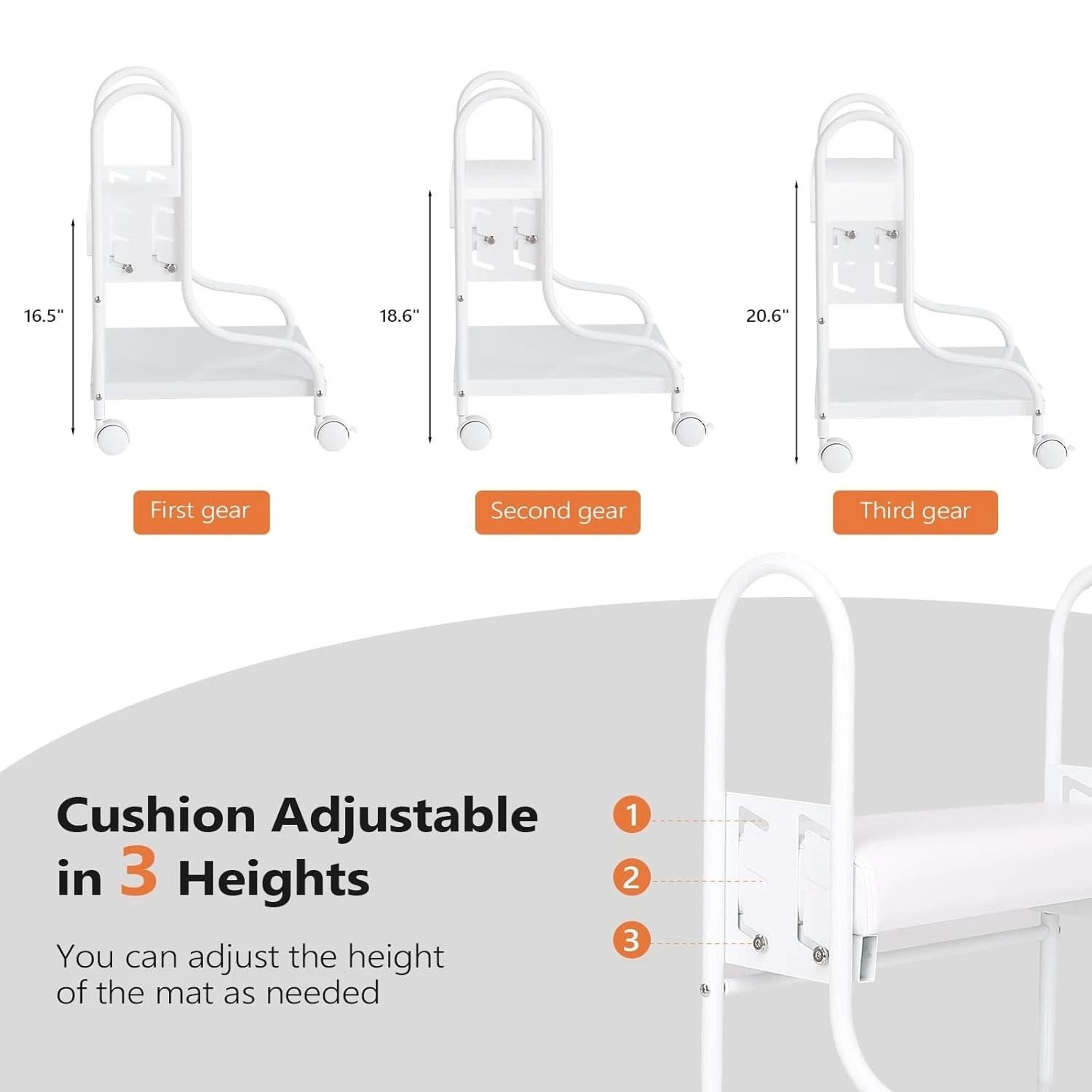 Nail  Foot Spa Cart Adjustable Height Trolley With PU Pad Locking Casters For Comfort And Durabilit 4