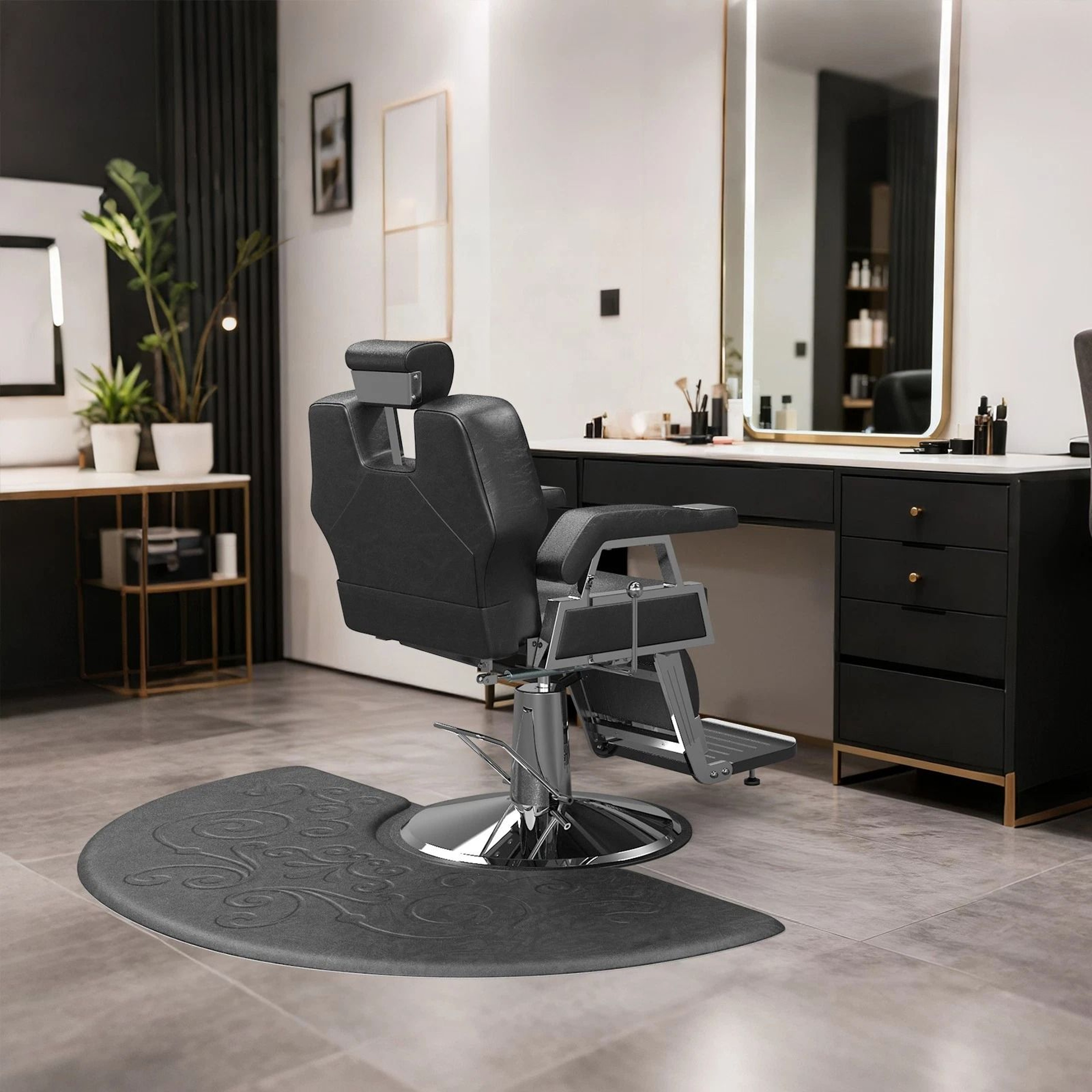 AntiSlip PU Salon Mat Waterproof Barber Chair Floor Mat Heavy Duty Salon Protection NonSlip Floorin 8