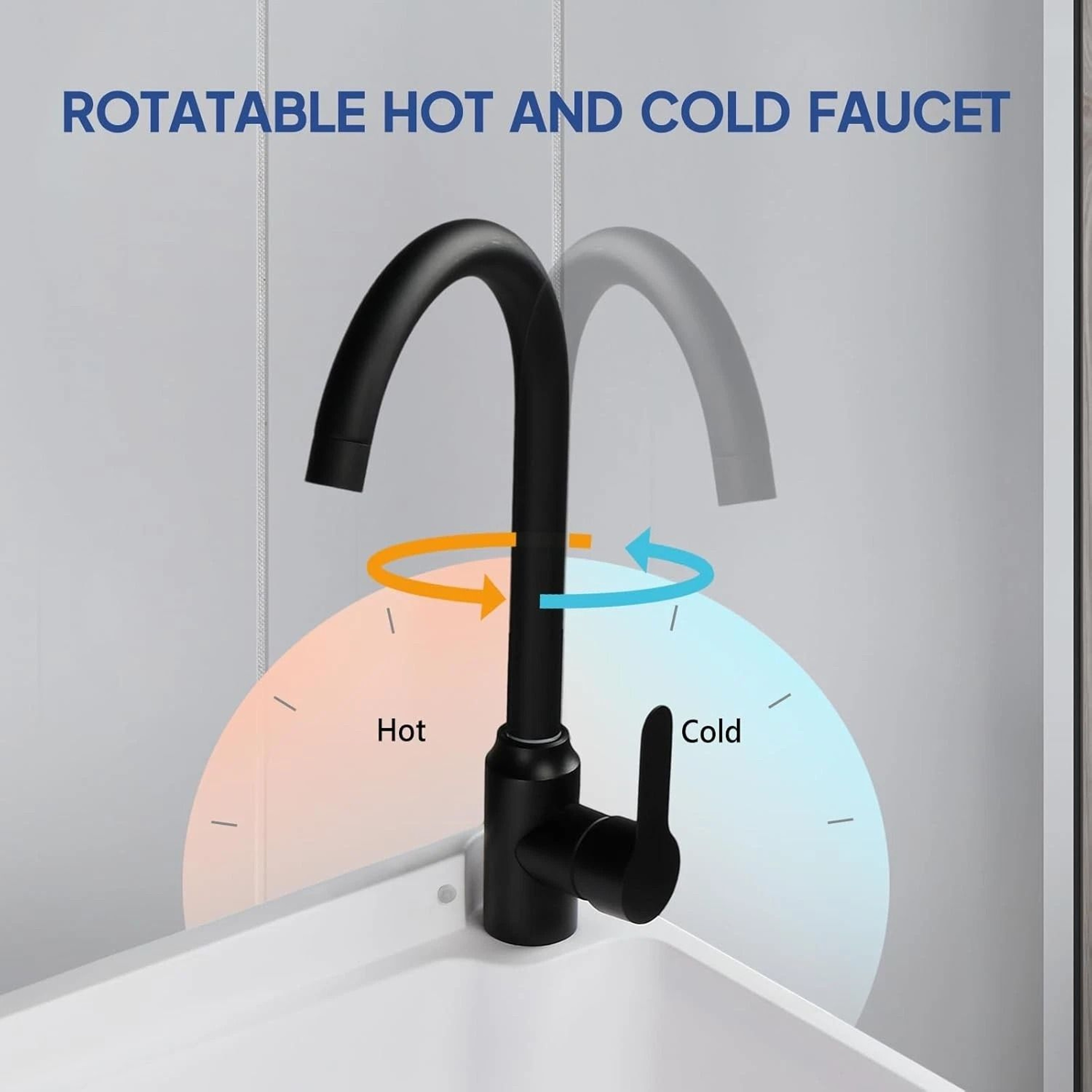 Plastic WallMounted Utility Sink With HotCold Faucet Save Space WhiteBlack 2