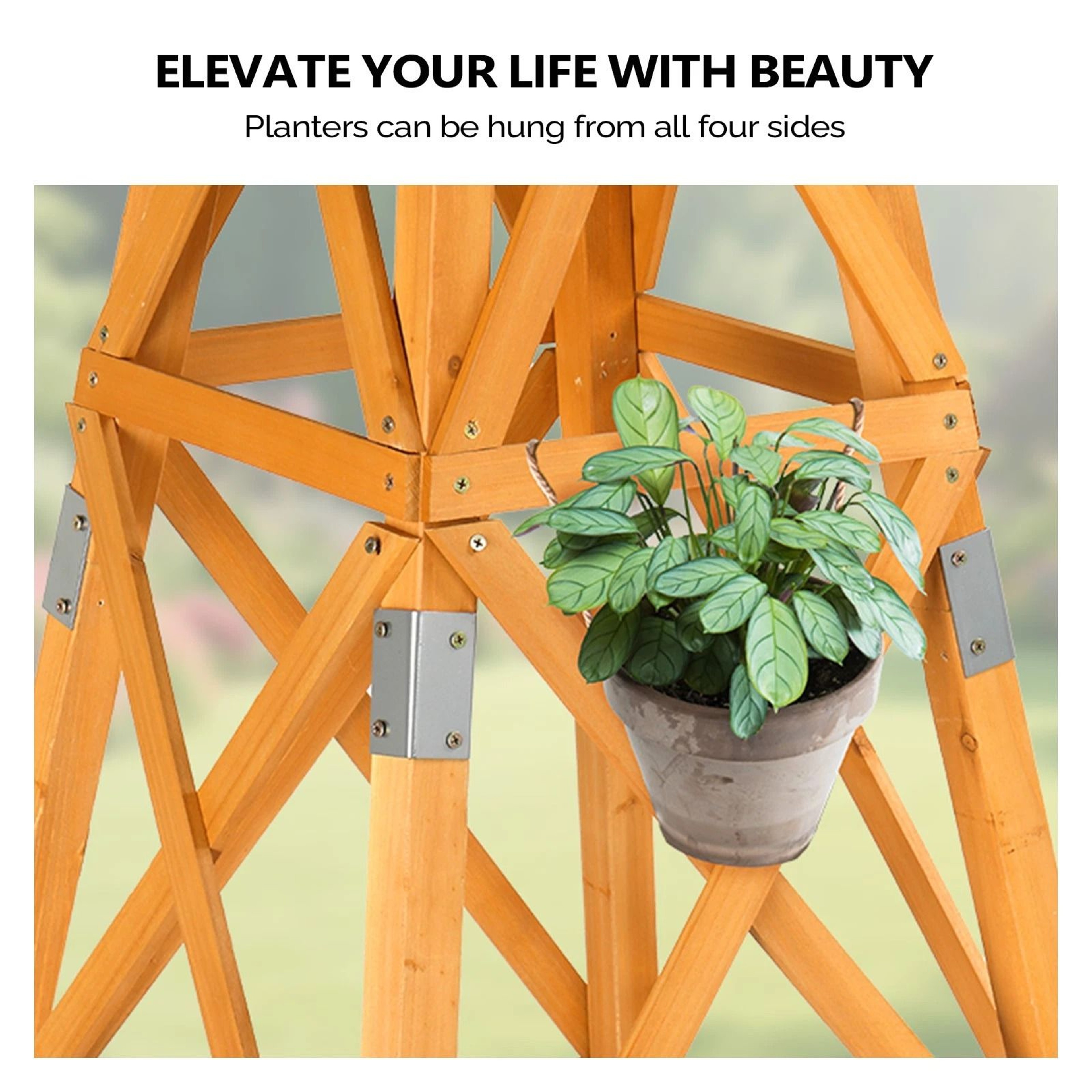 Garden 2Layer CrossJointed Wooden Windmill Weathervane With Head Backyard Decor 7