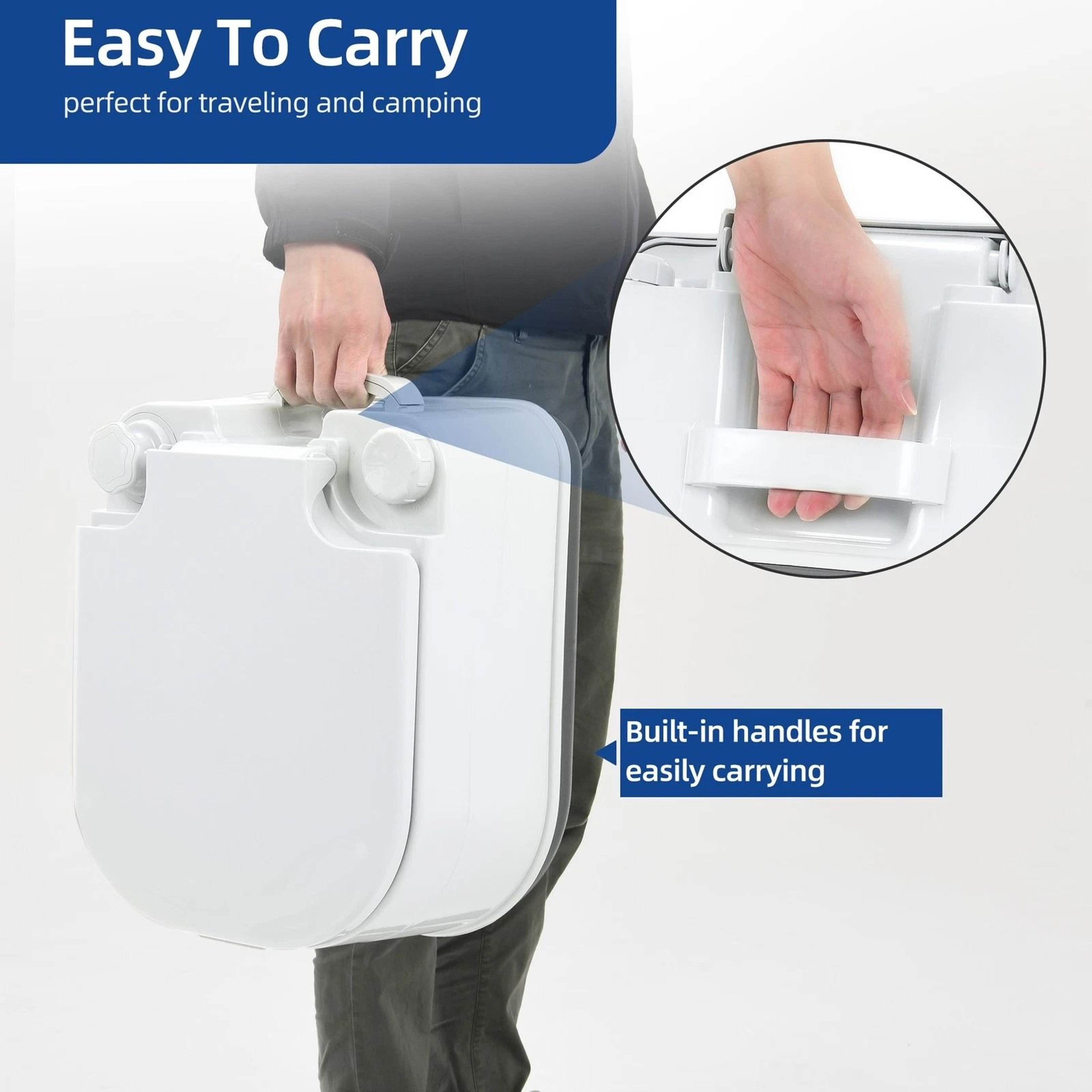 Portable Potty Toilet For Outdoor Camping Travel Mobile Flush Toilet Includes Paper For Convenience 9