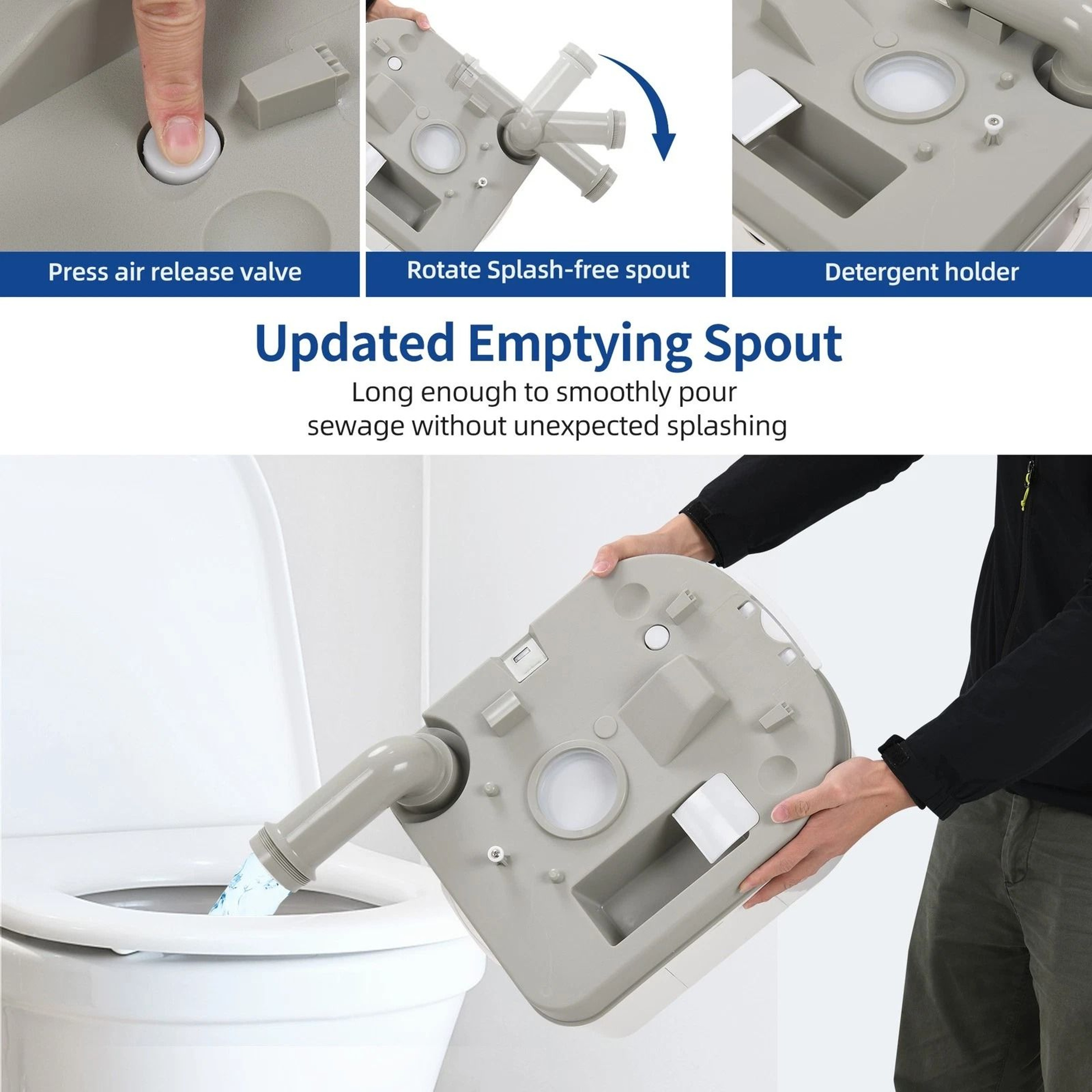 Portable Potty Toilet For Outdoor Camping Travel Mobile Flush Toilet Includes Paper For Convenience 7