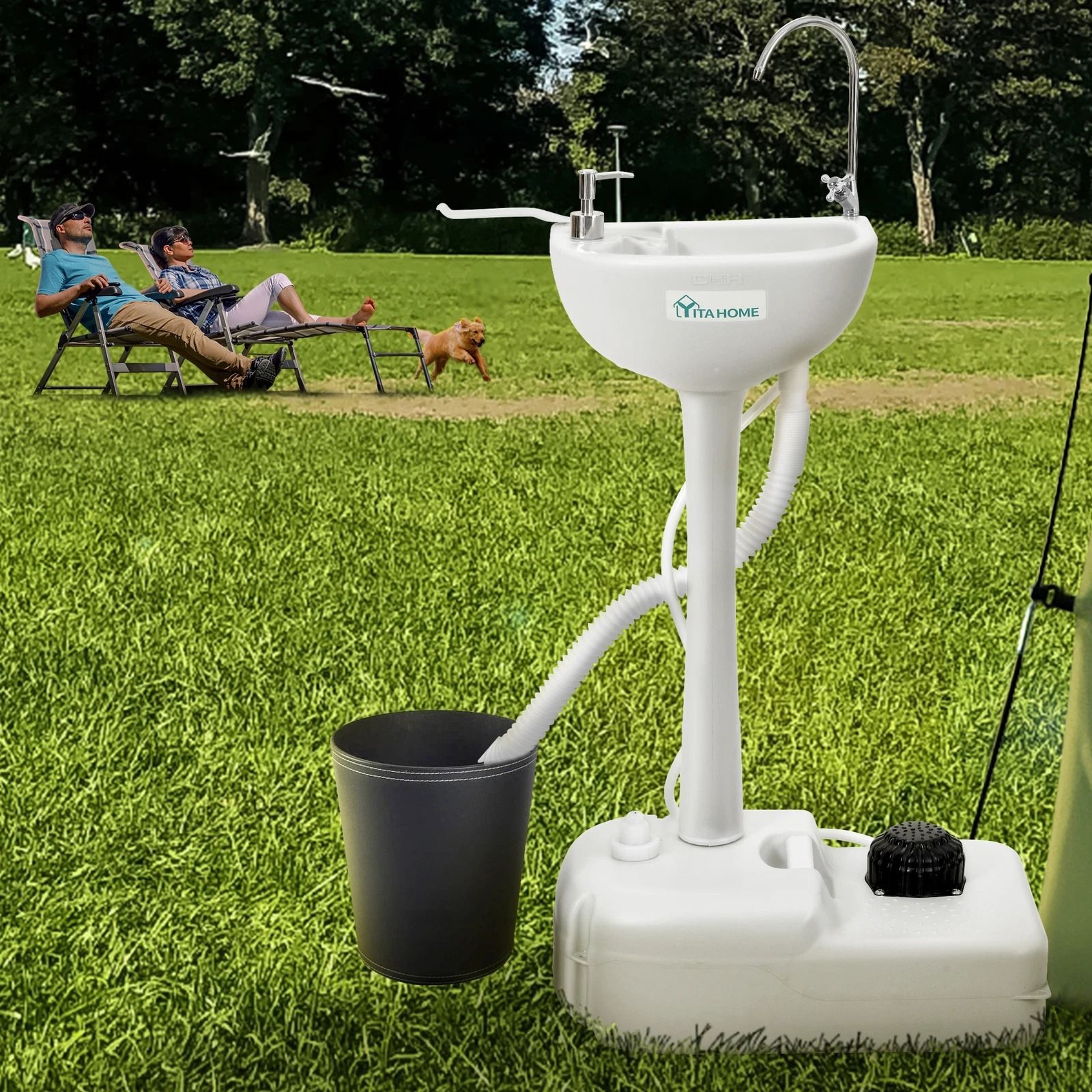 Portable Camping Sink Hand Washing Wash Basin Stand Wheel  Upgrated Outdoor Solution For Cleanlines 0
