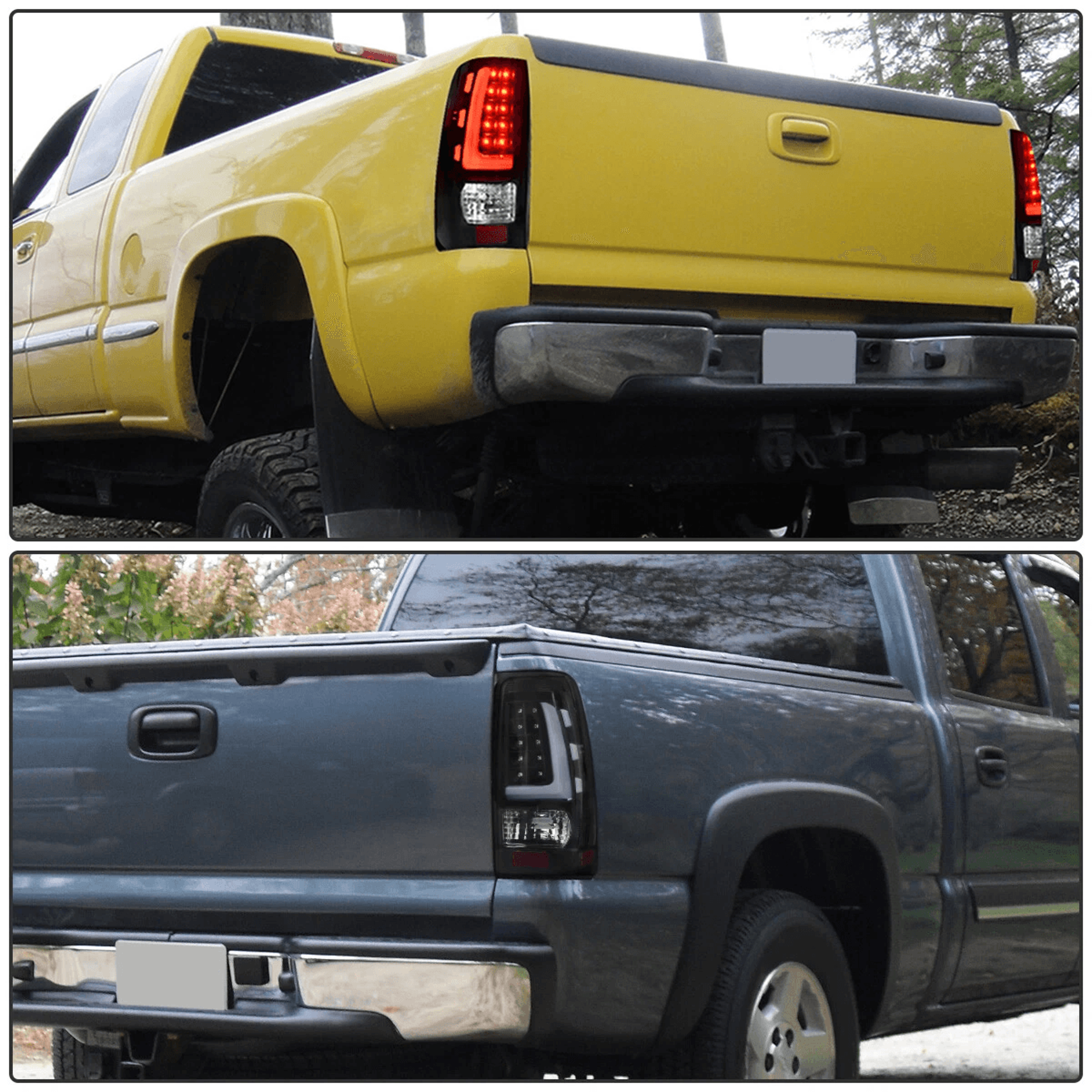 Smoke Black LED Tail Lights For Silverado Sierra Rear Lamp Upgrade 2
