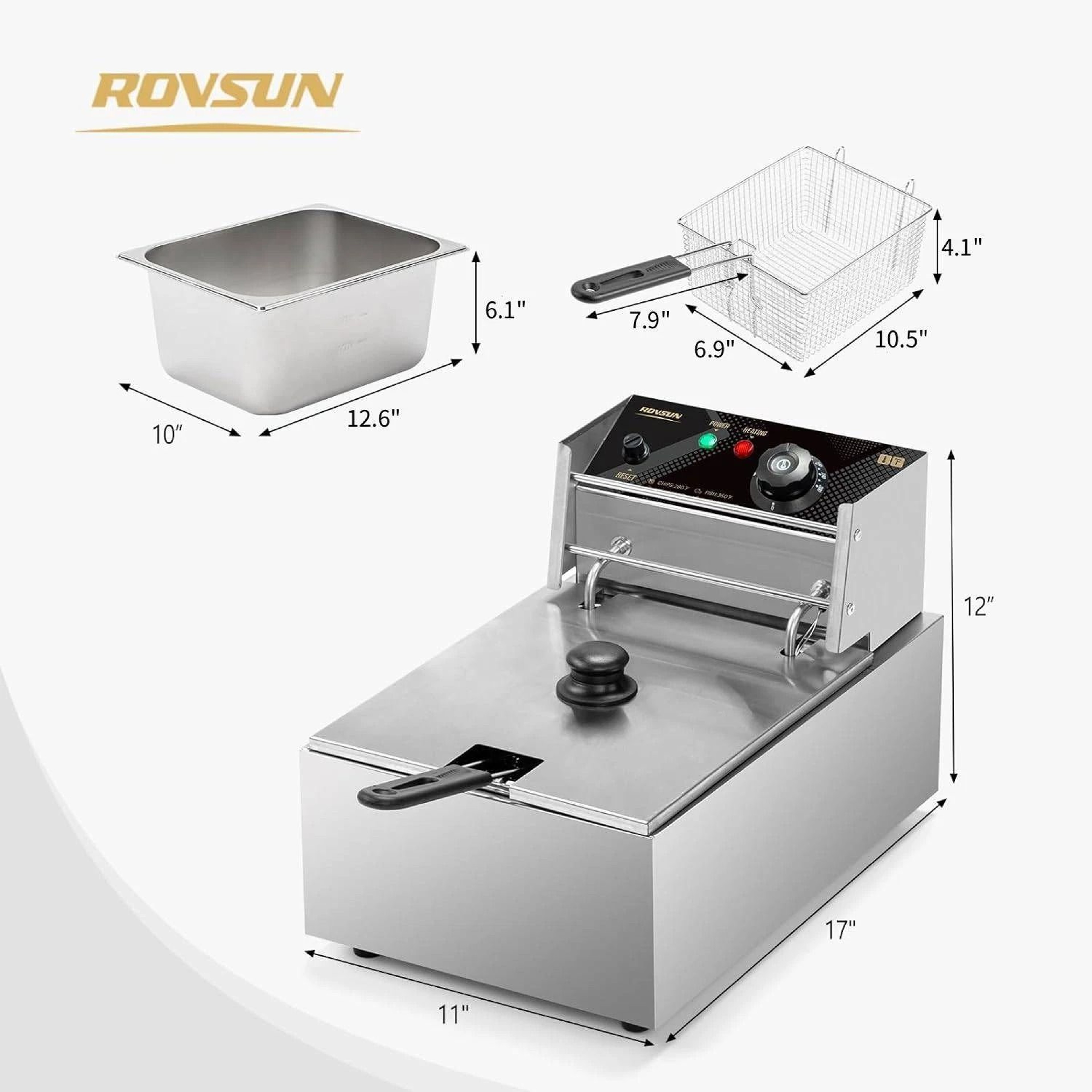 Stainless Steel Electric Commercial Deep Fryer With Basket  Lid Heavy Duty Cooking Equipment For Re 4