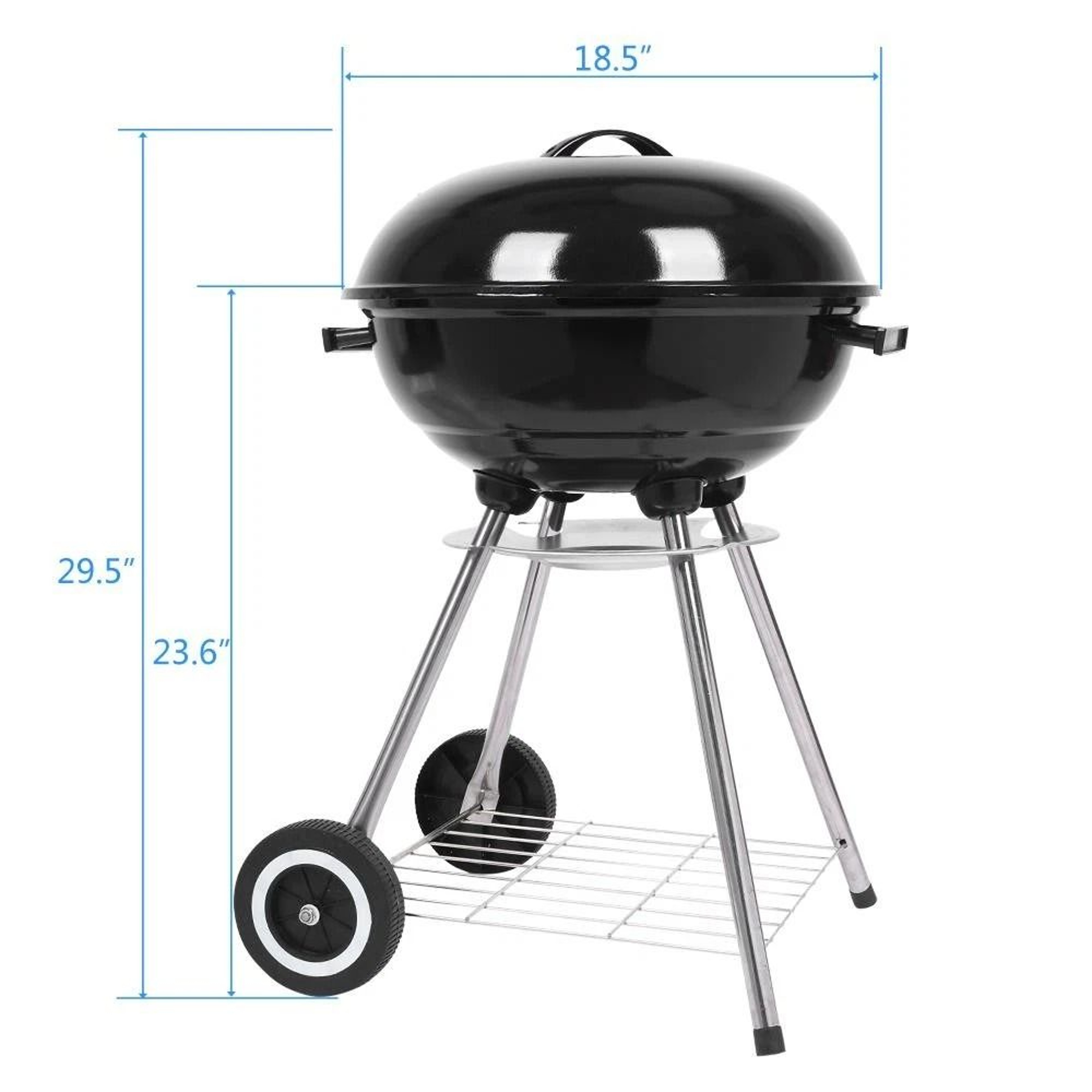 Galvanized Steel Charcoal Grill Apple Shaped Premium Grill High Quality Black Patio Cooker 6