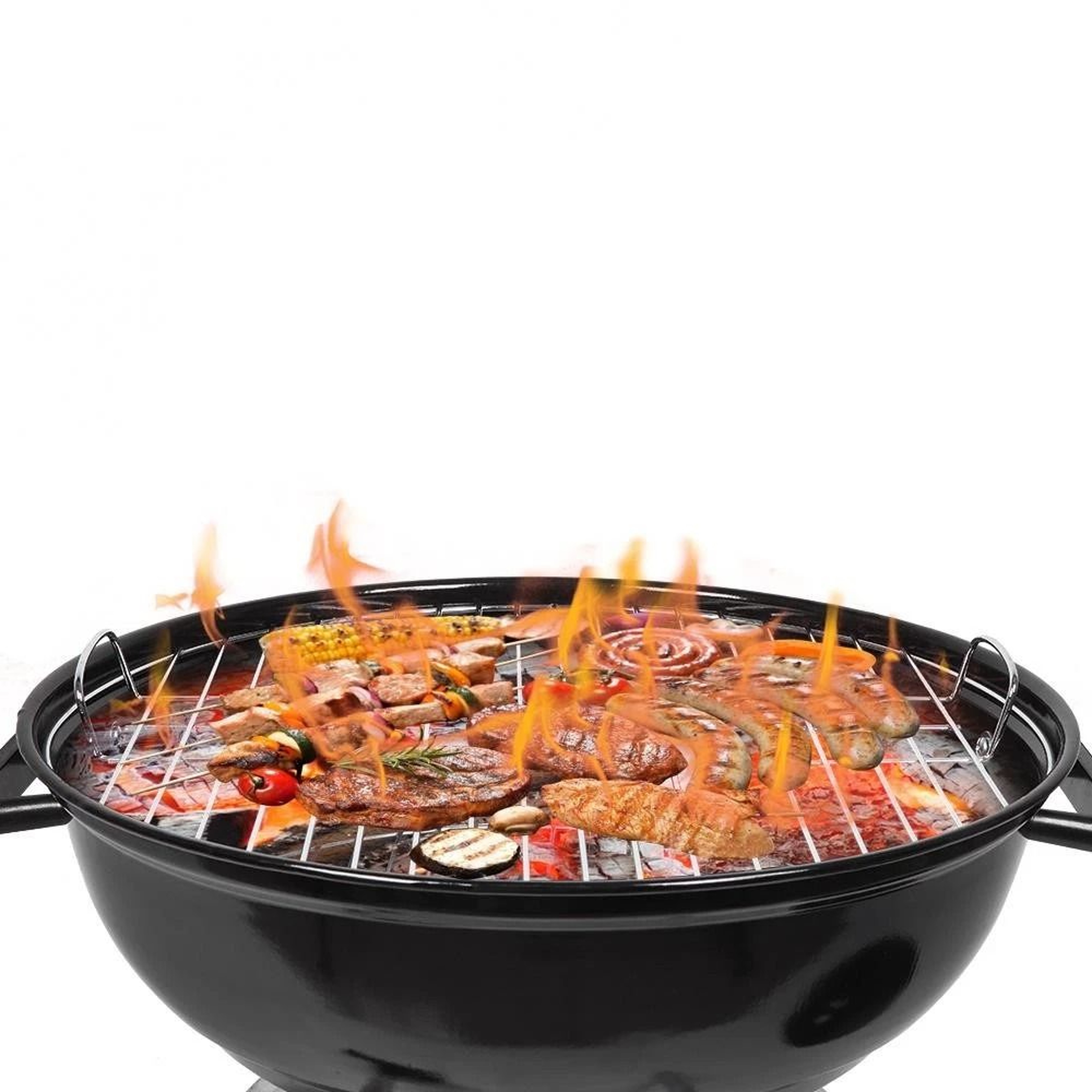 Galvanized Steel Charcoal Grill Apple Shaped Premium Grill High Quality Black Patio Cooker 7