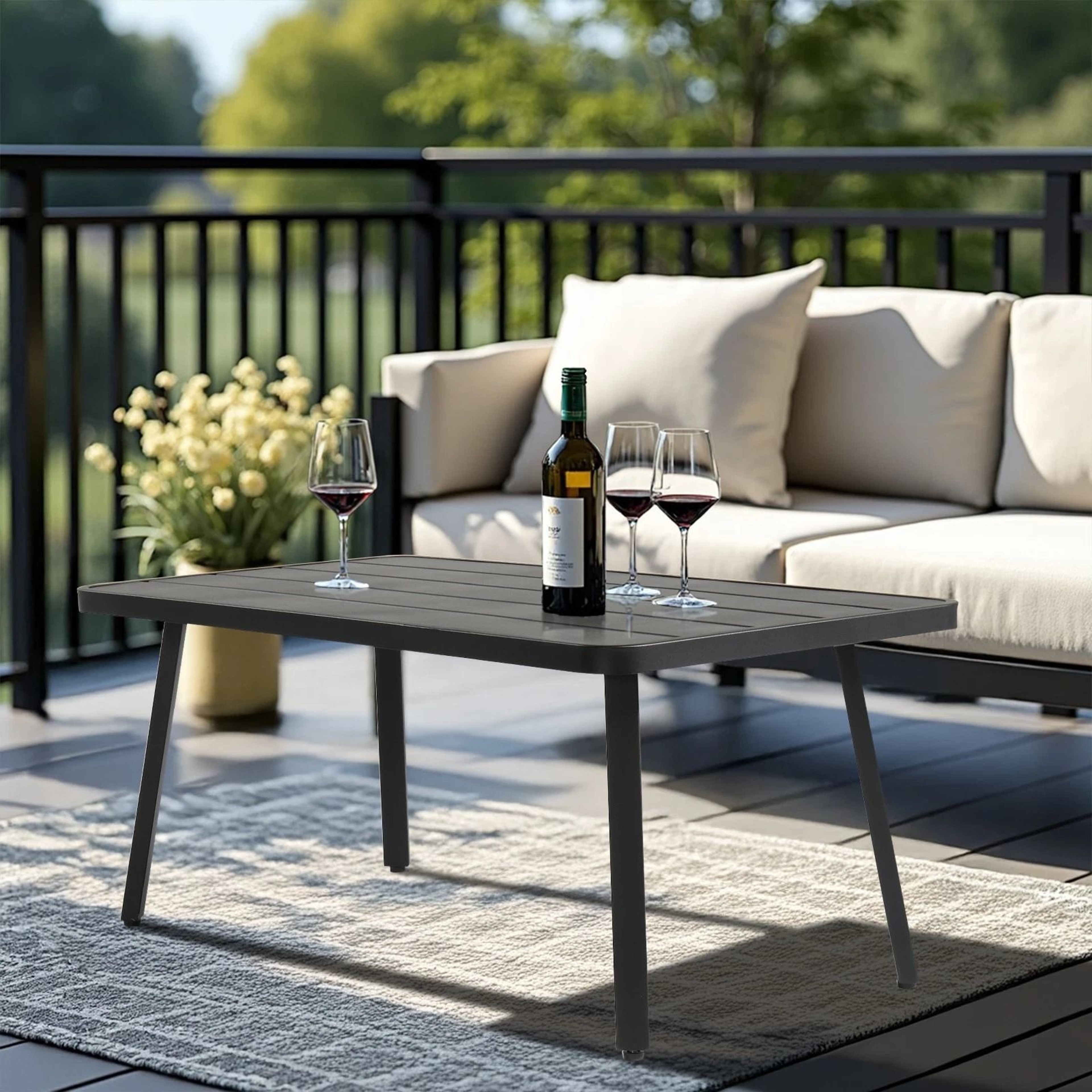 Weather Resistant Steel Patio Side Table For Balcony Porch Outdoor Side Table Weather Resistant Ste 1