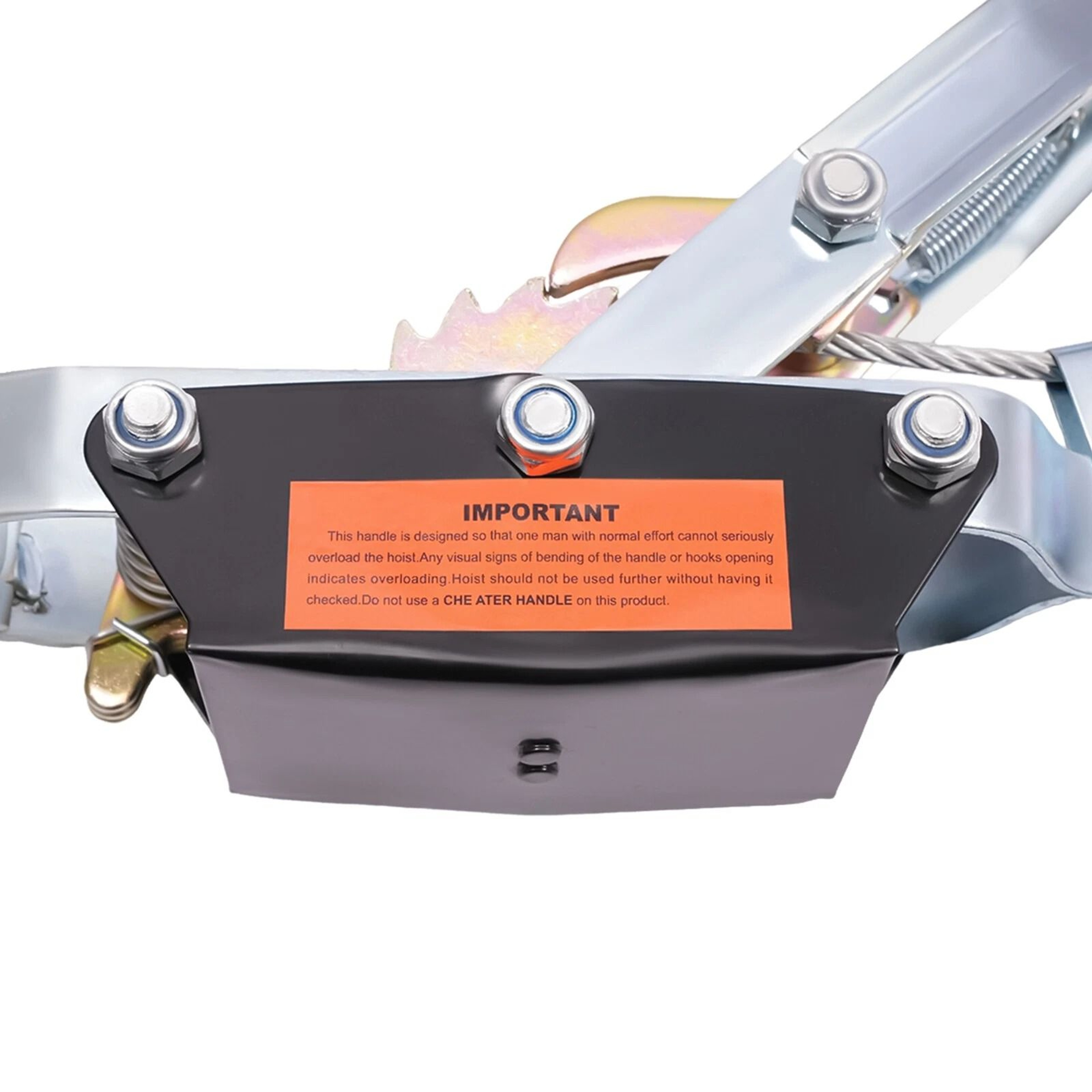 Heavy Duty Hand Puller Hoist 5 Ton Cable Winch With 3 Hooks 4