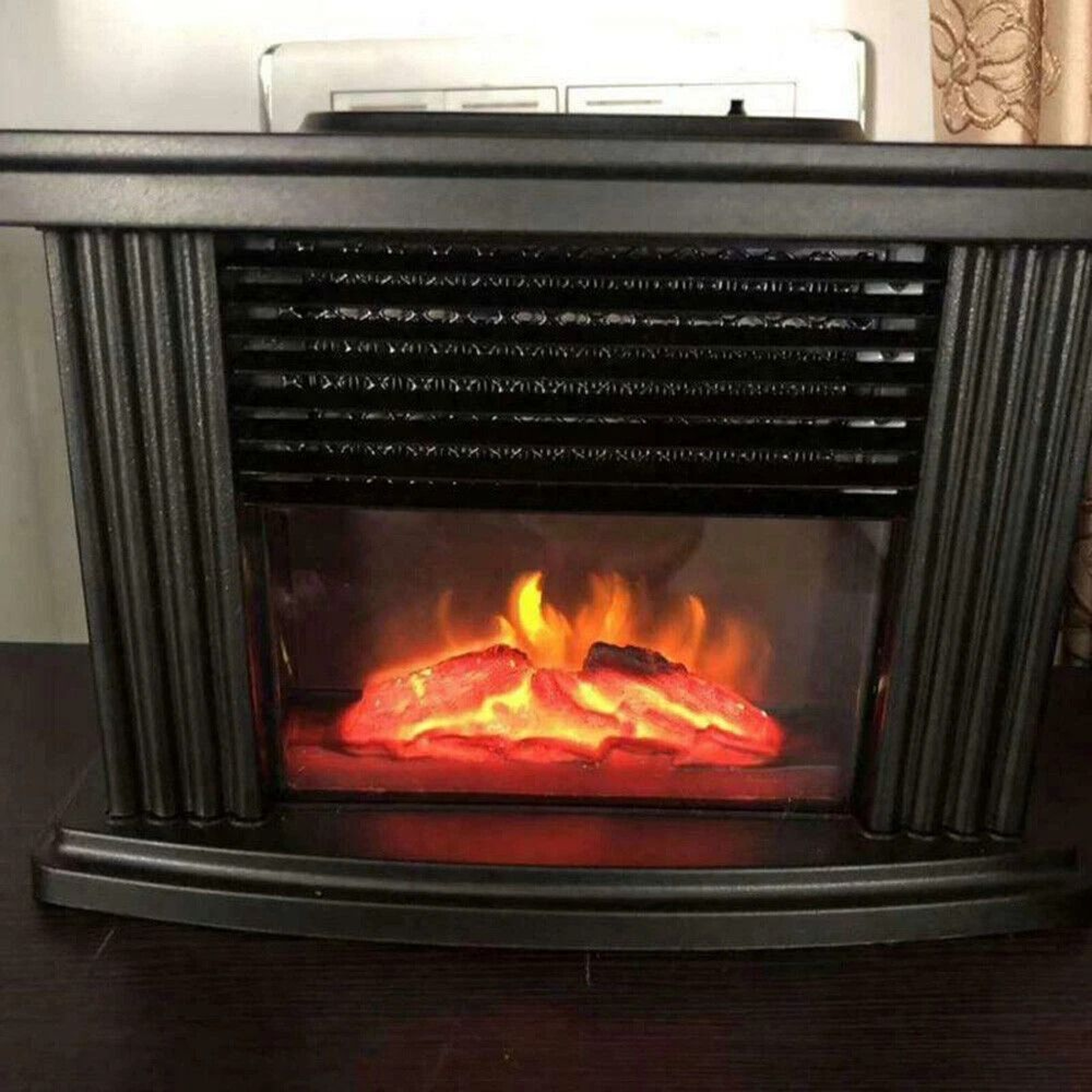 3D Flame Log Burner Electric Fireplace Standing Space Heater Stove For Home Heating 1