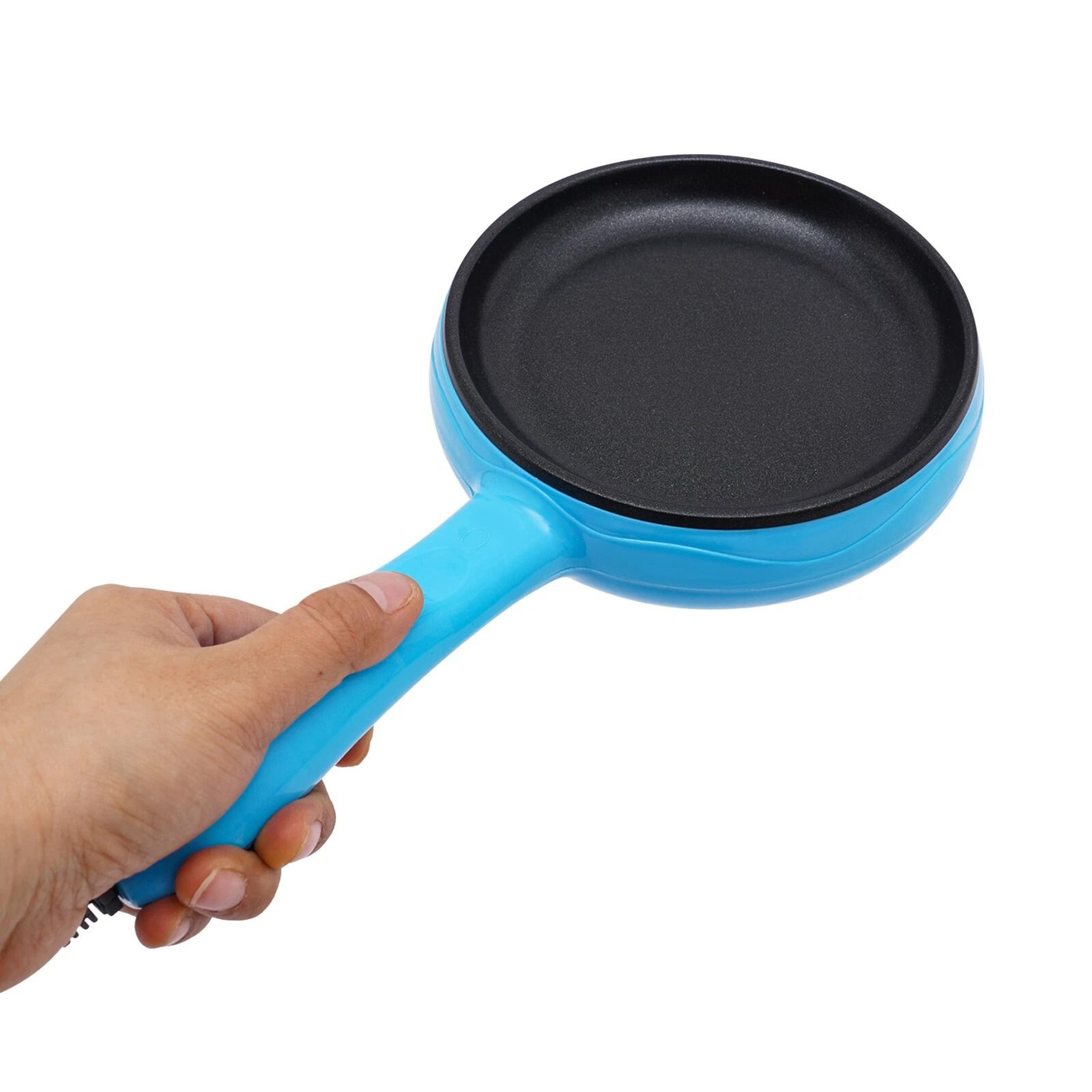 Nonstick Electric Skillet Round Blue Mini Frying Pan Small Electric Skillet 8