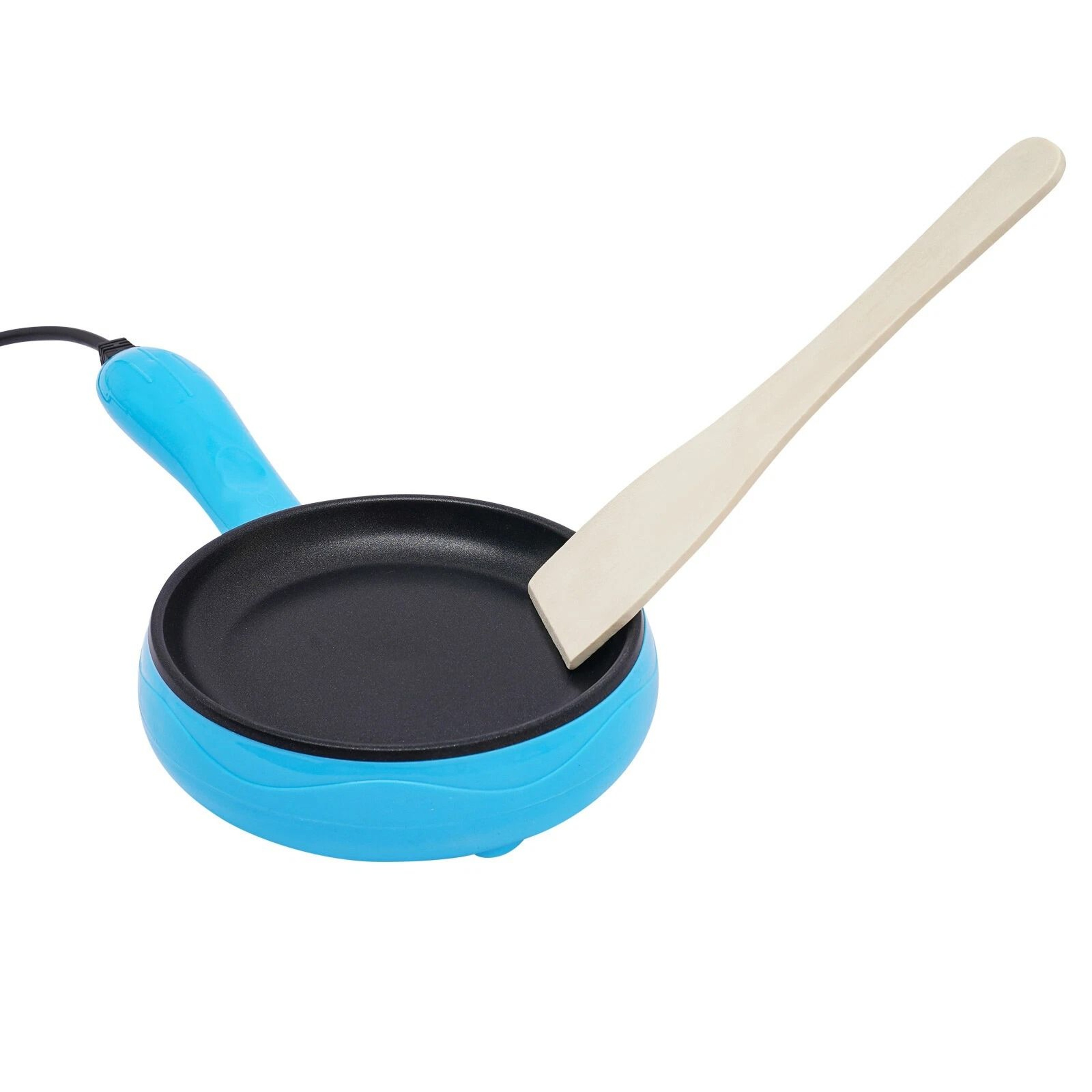 Nonstick Electric Skillet Round Blue Mini Frying Pan Small Electric Skillet 6