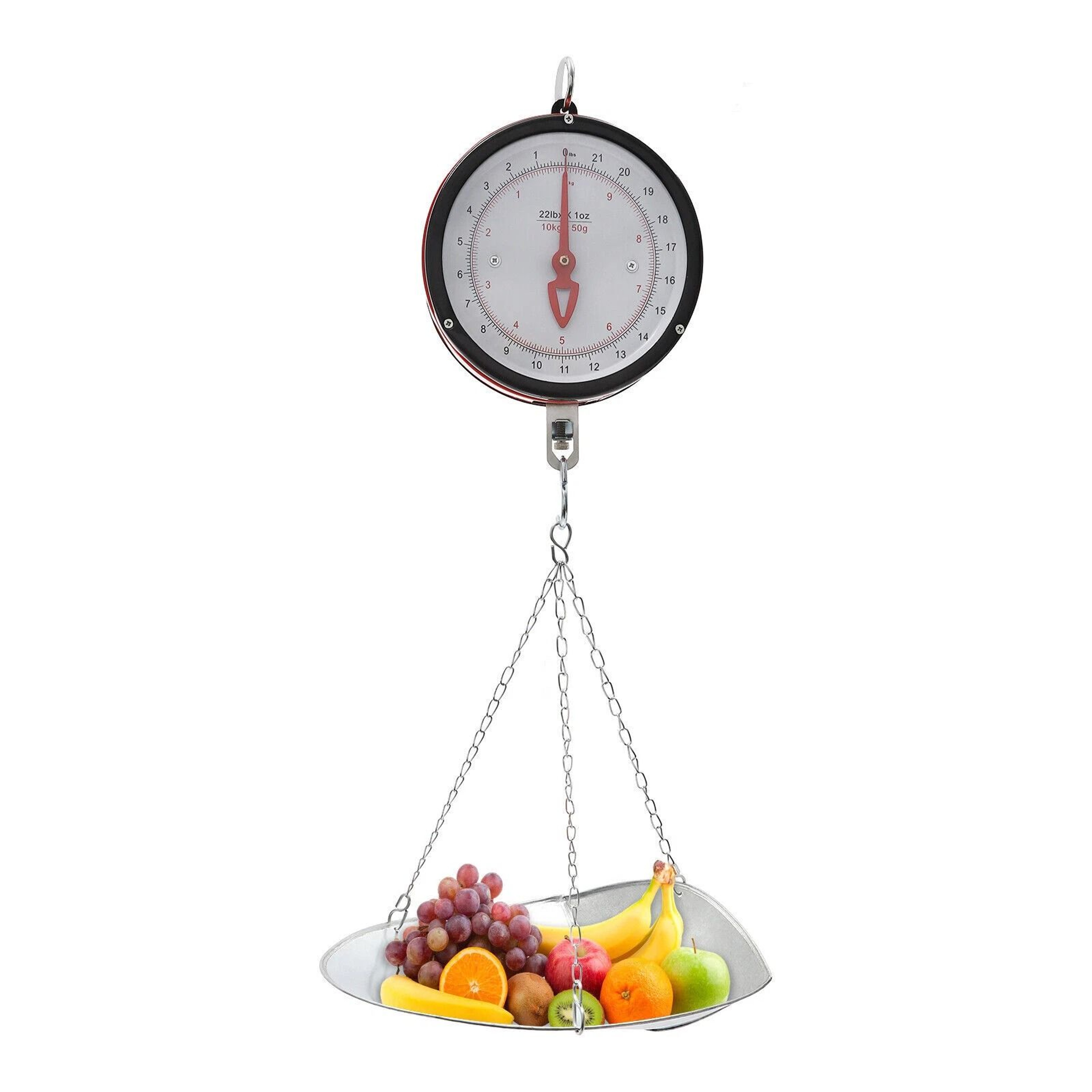Mechanical Hanging Scale For Kitchen DoubleSided Dial With ScoopChain 15