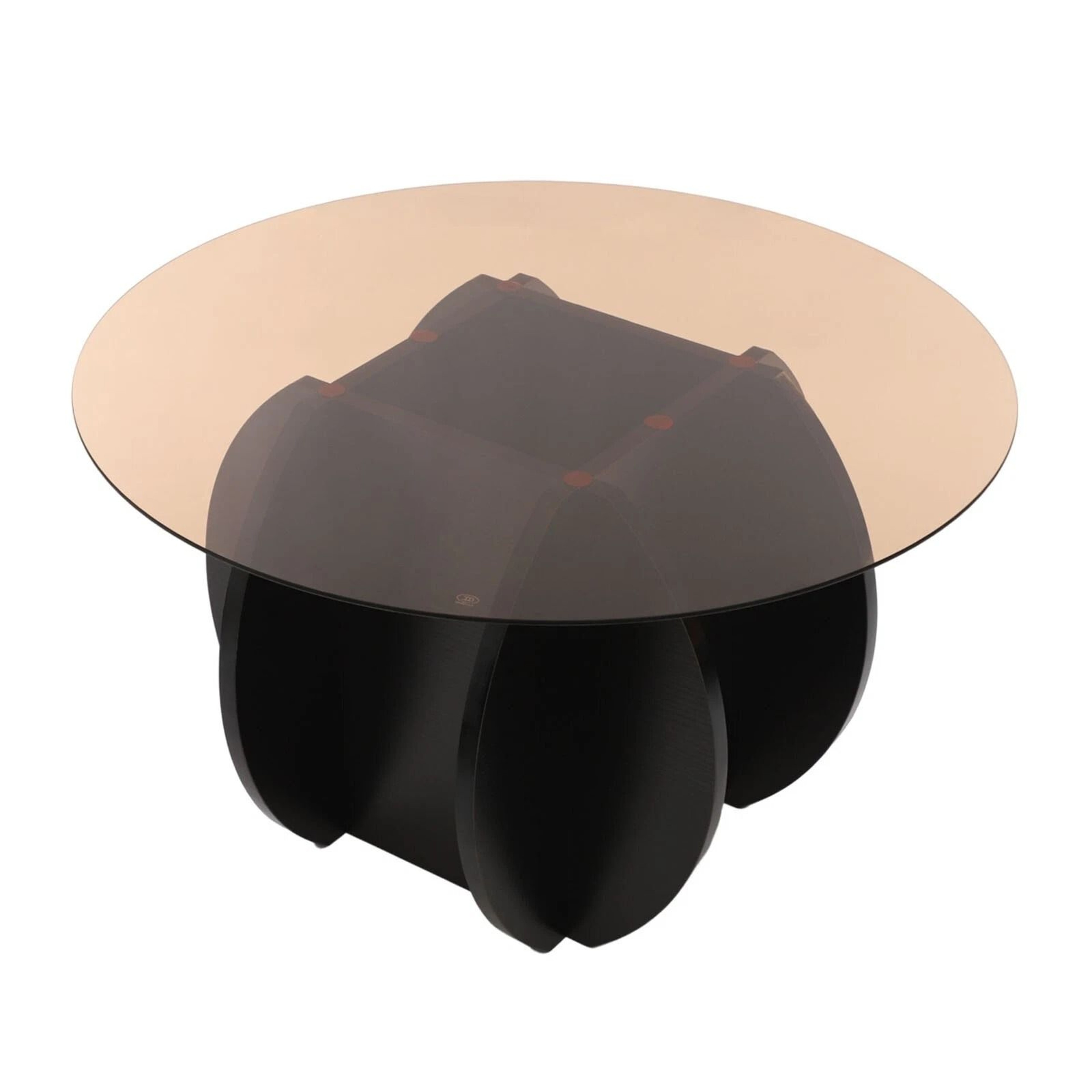 Unique Circle Center Table With Wood Base Round Glass Tabletop Coffee 7