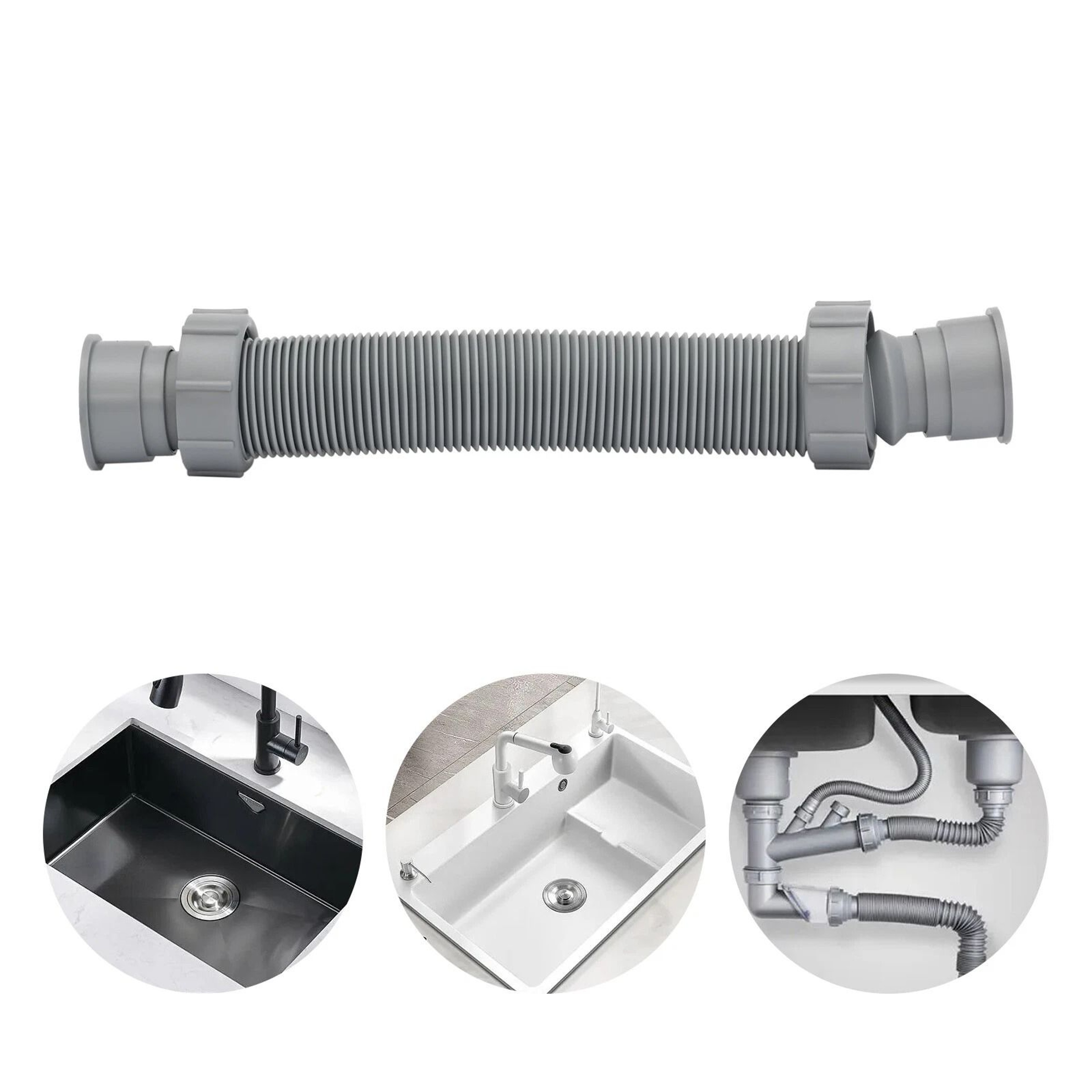 Drain Tubing Pipe For Kitchen Sink  Flexible Basin Water Drain Hose Tube LeakProof Design Easy To U 4
