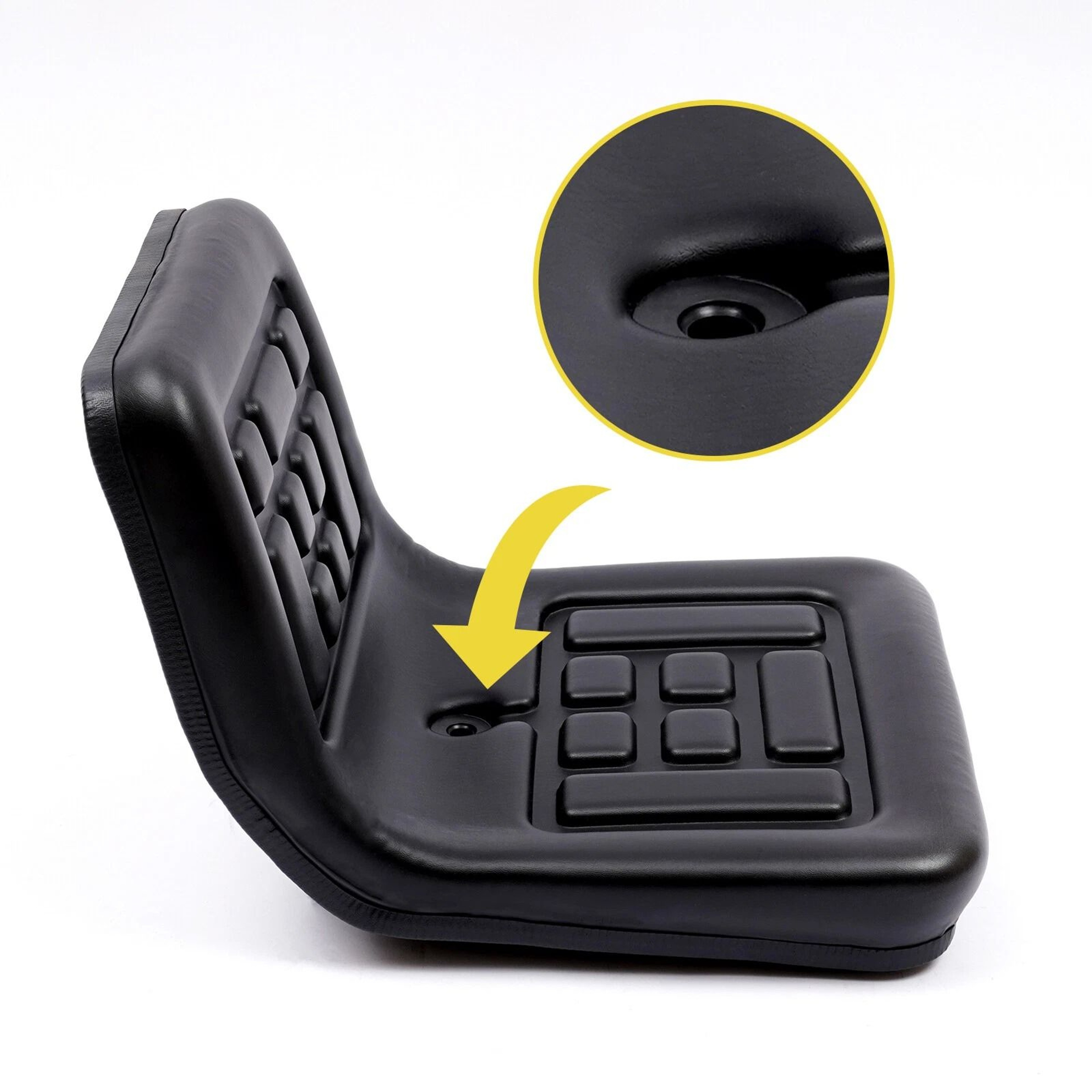 Black Tractor Seat With Brackets For Mower Dumper Digger Universal Compact Fit 2