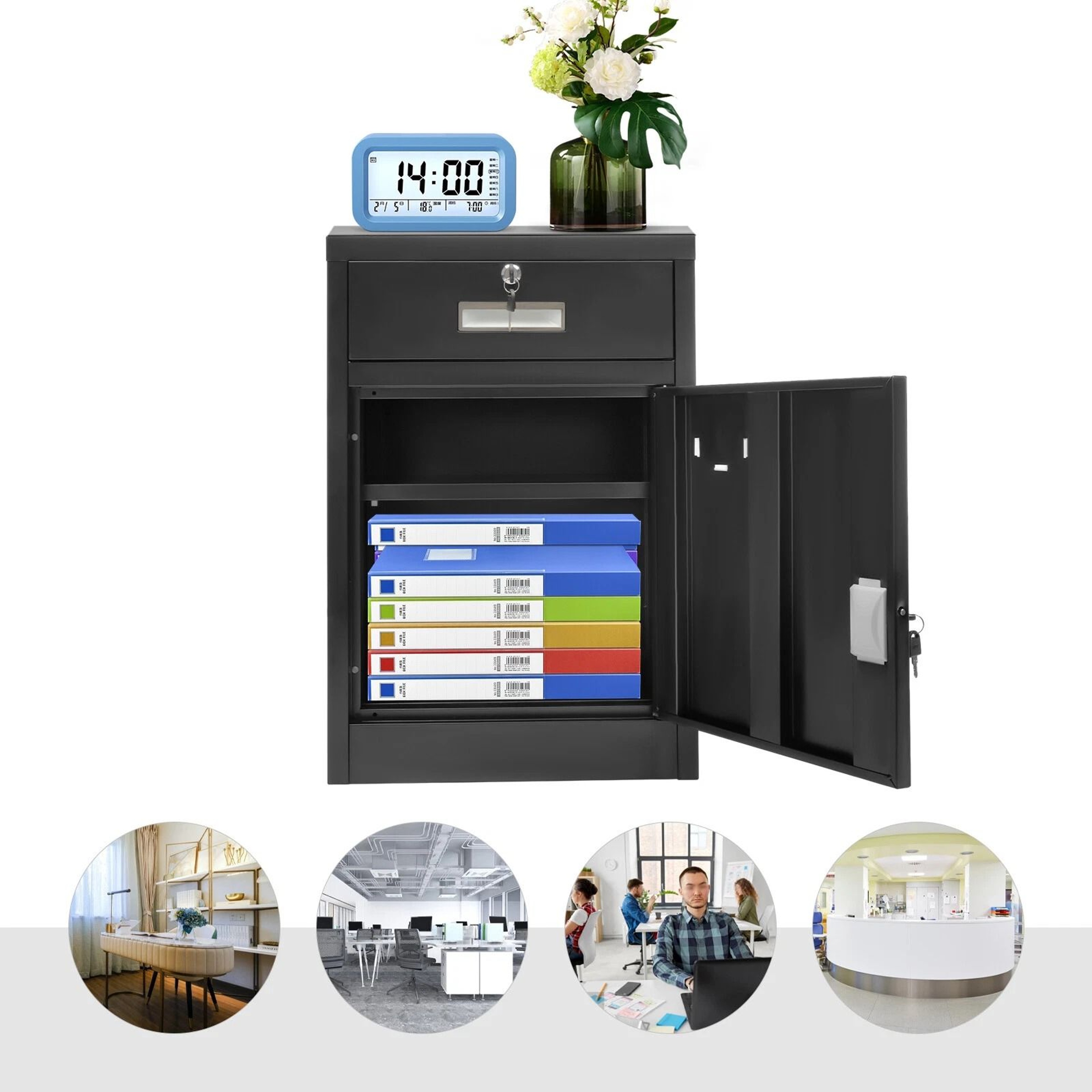 Metal 1 Drawer Filing Cabinet With Lock Vertical File Storage Cabinet For Office 12