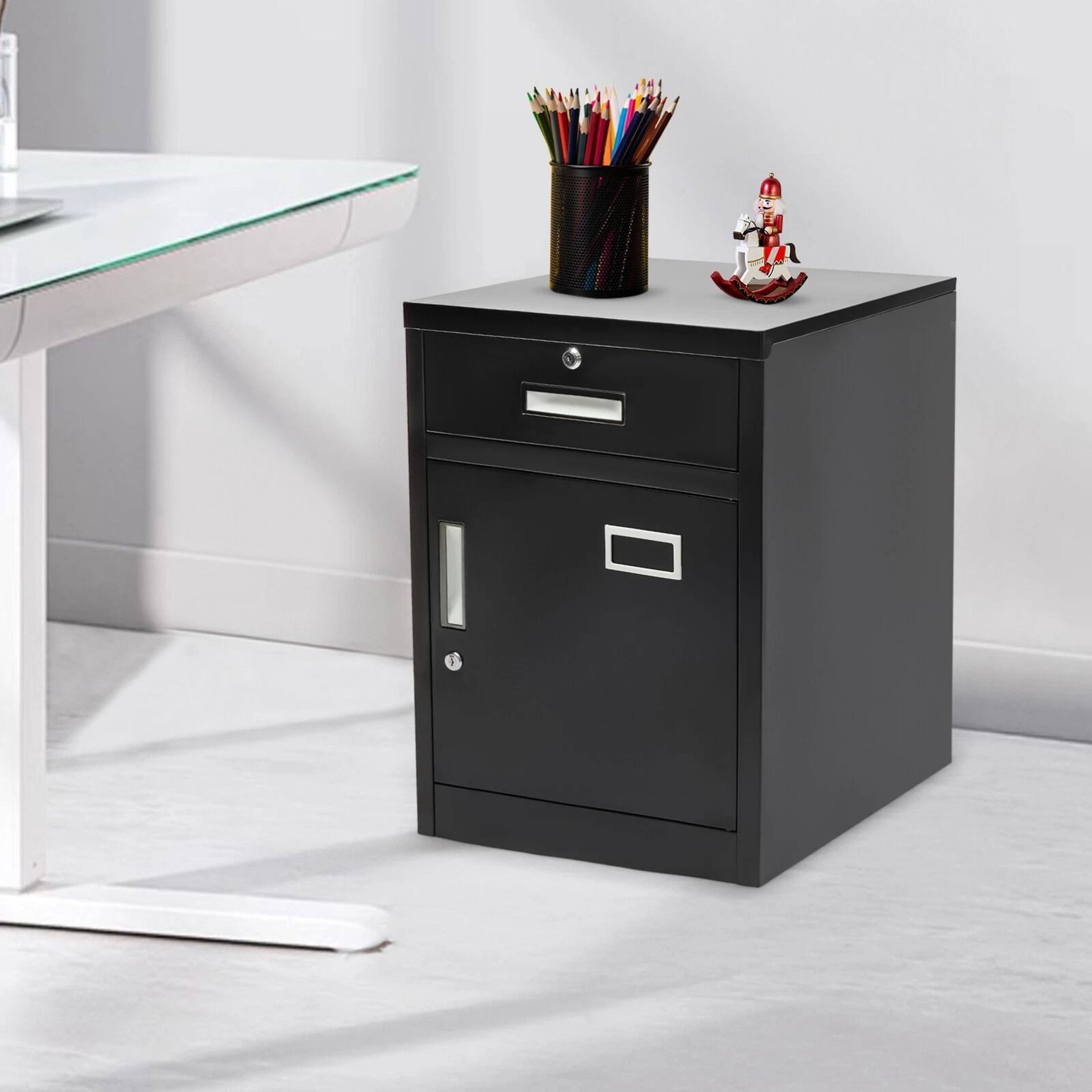 Metal 1 Drawer Filing Cabinet With Lock Vertical File Storage Cabinet For Office 14