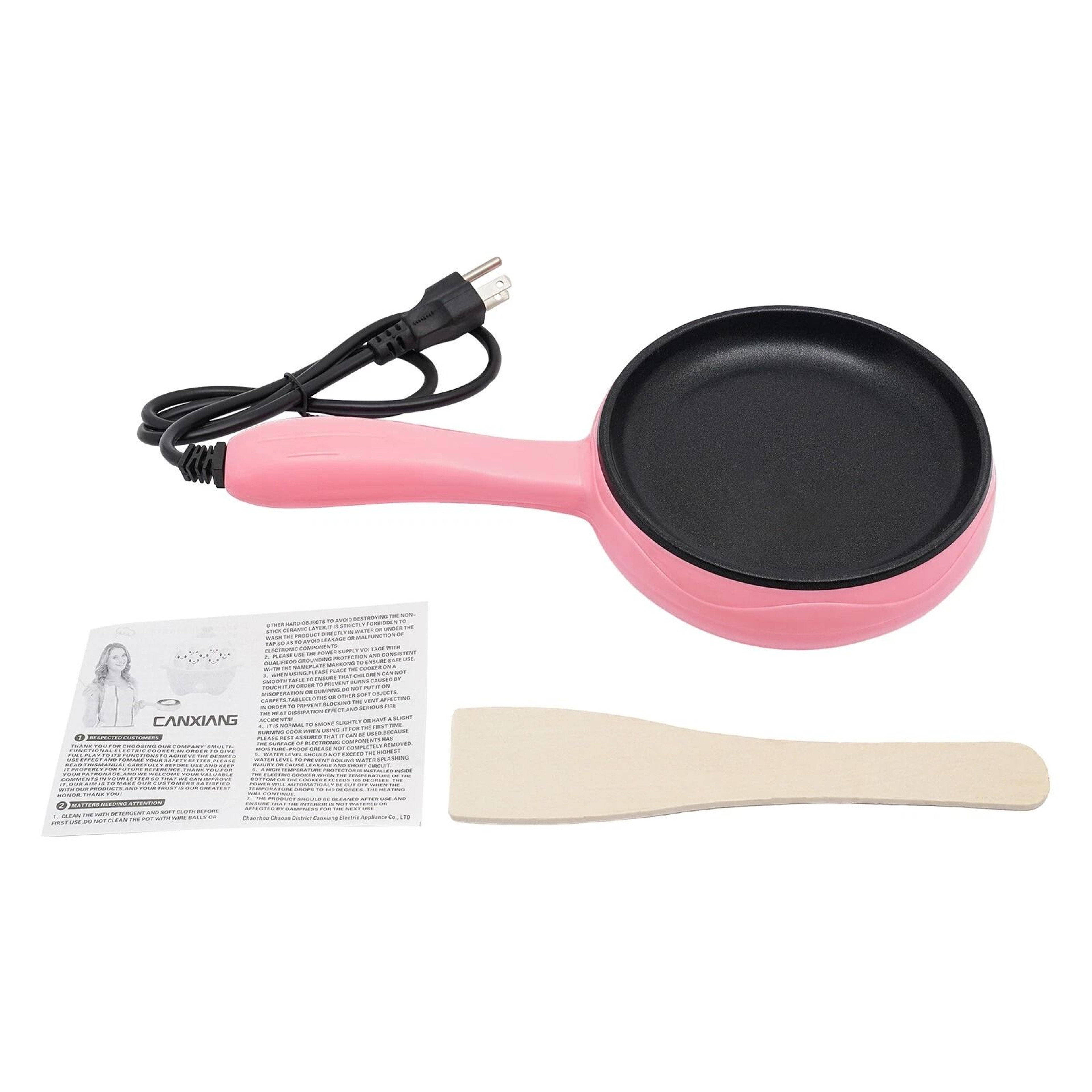 Pink Mini Frying Pan Electric Cuisine Skillet NonStick Electric Skillet 4