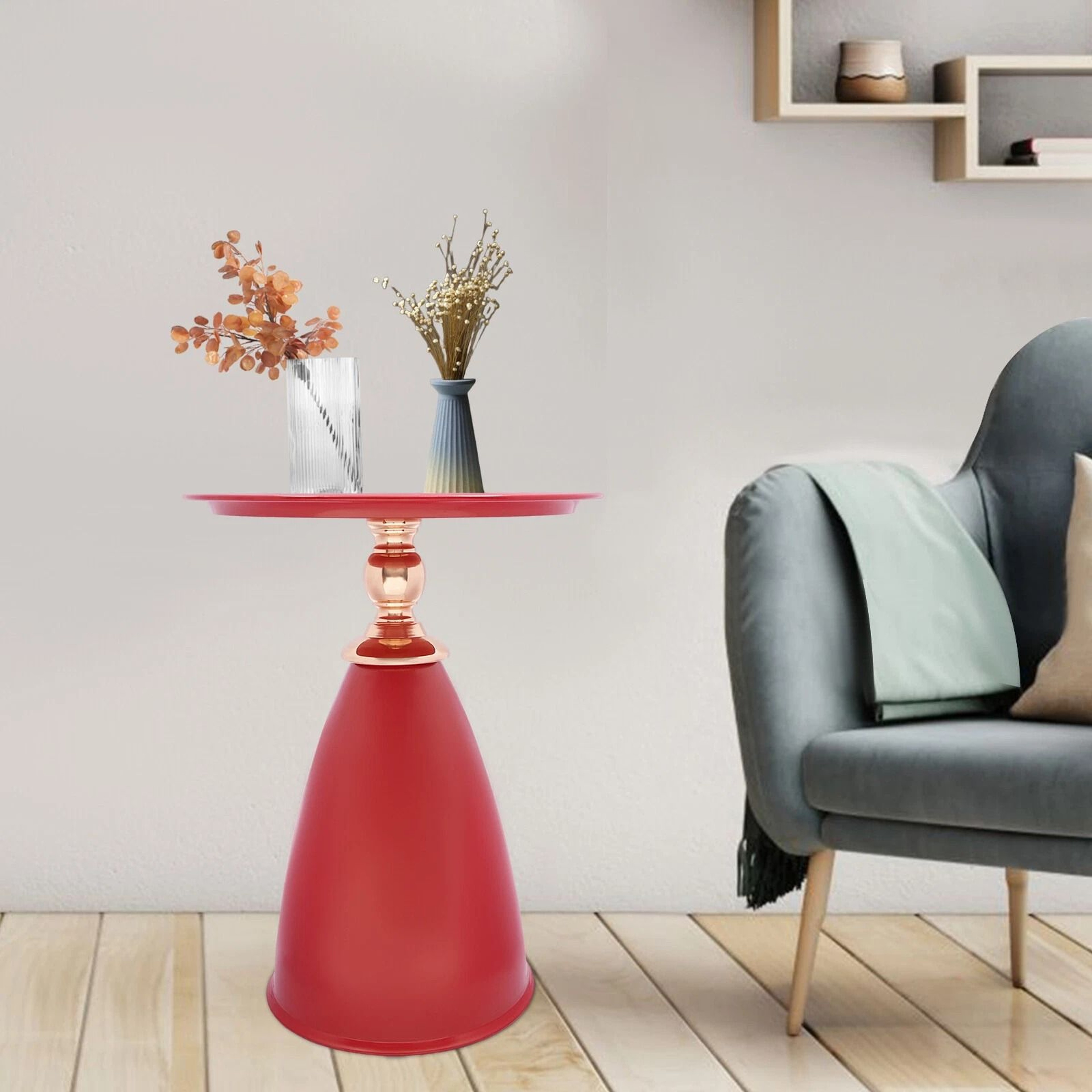 Round Side End Table For Living Rooms Bedrooms Offices Patios Sofas 0