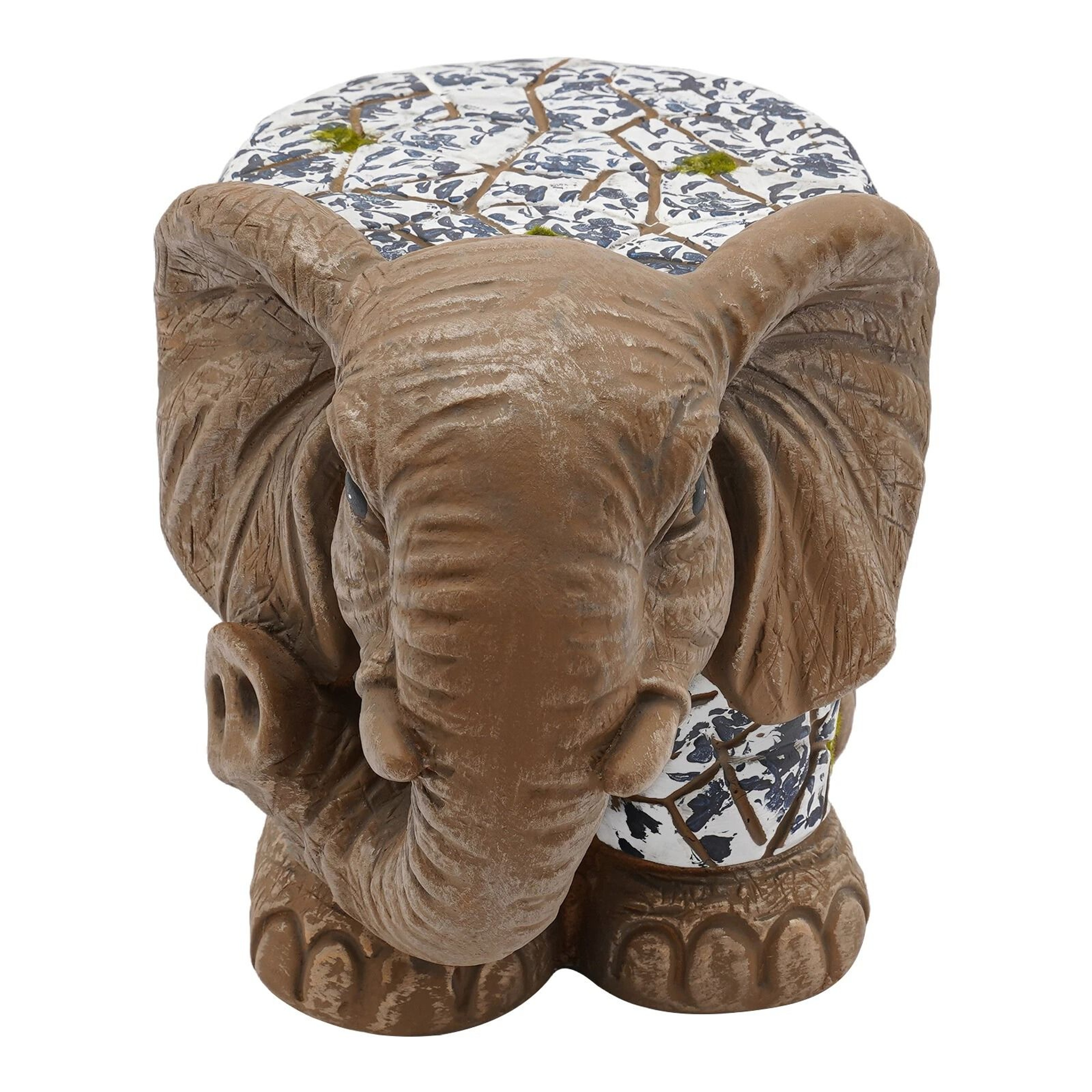 Brown Decorative Magnesium Oxide Elephant Garden Stool For Home Decor 7