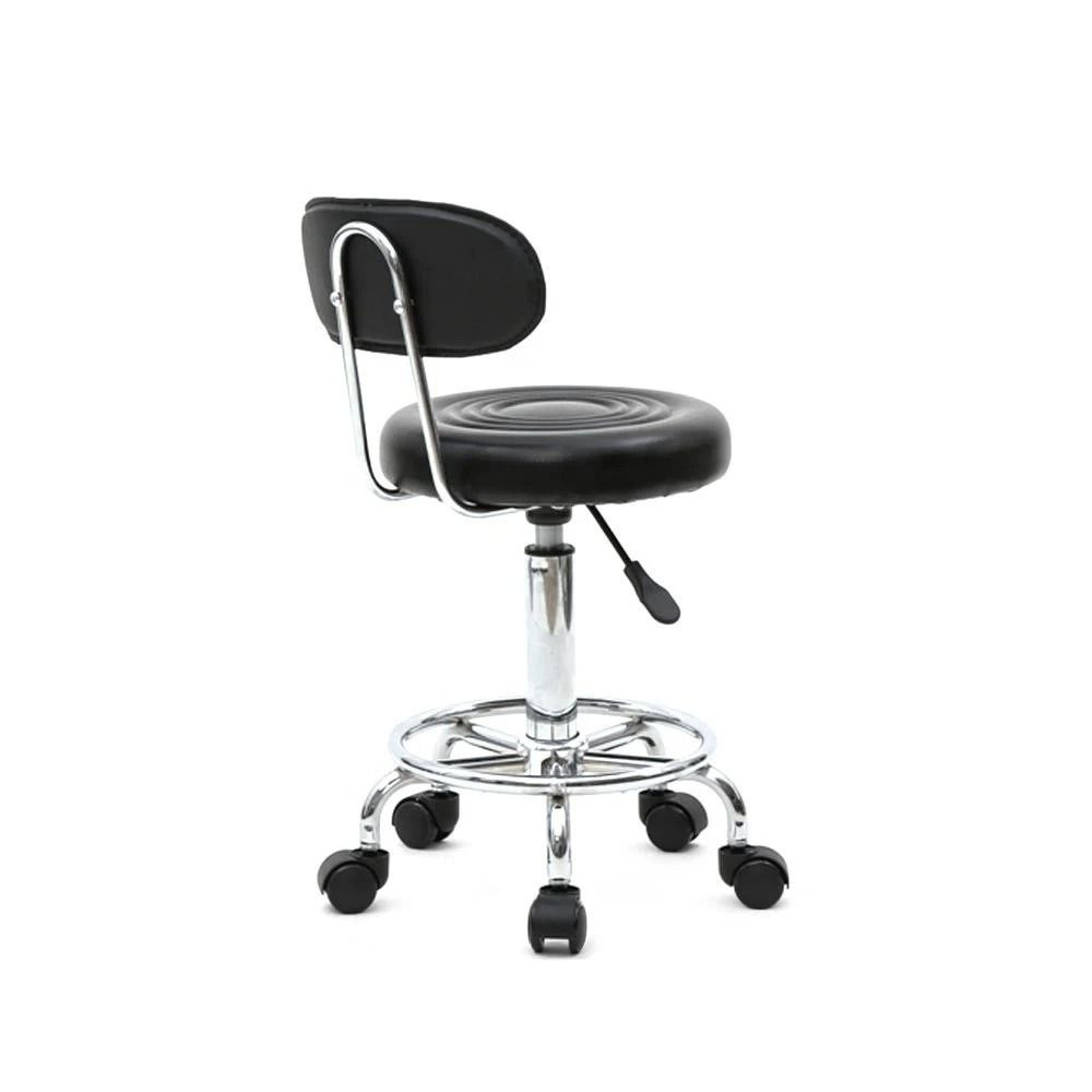 Swivel Salon Stool Chair With Adjustable Hydraulic Backrest And Rolling Wheels 5