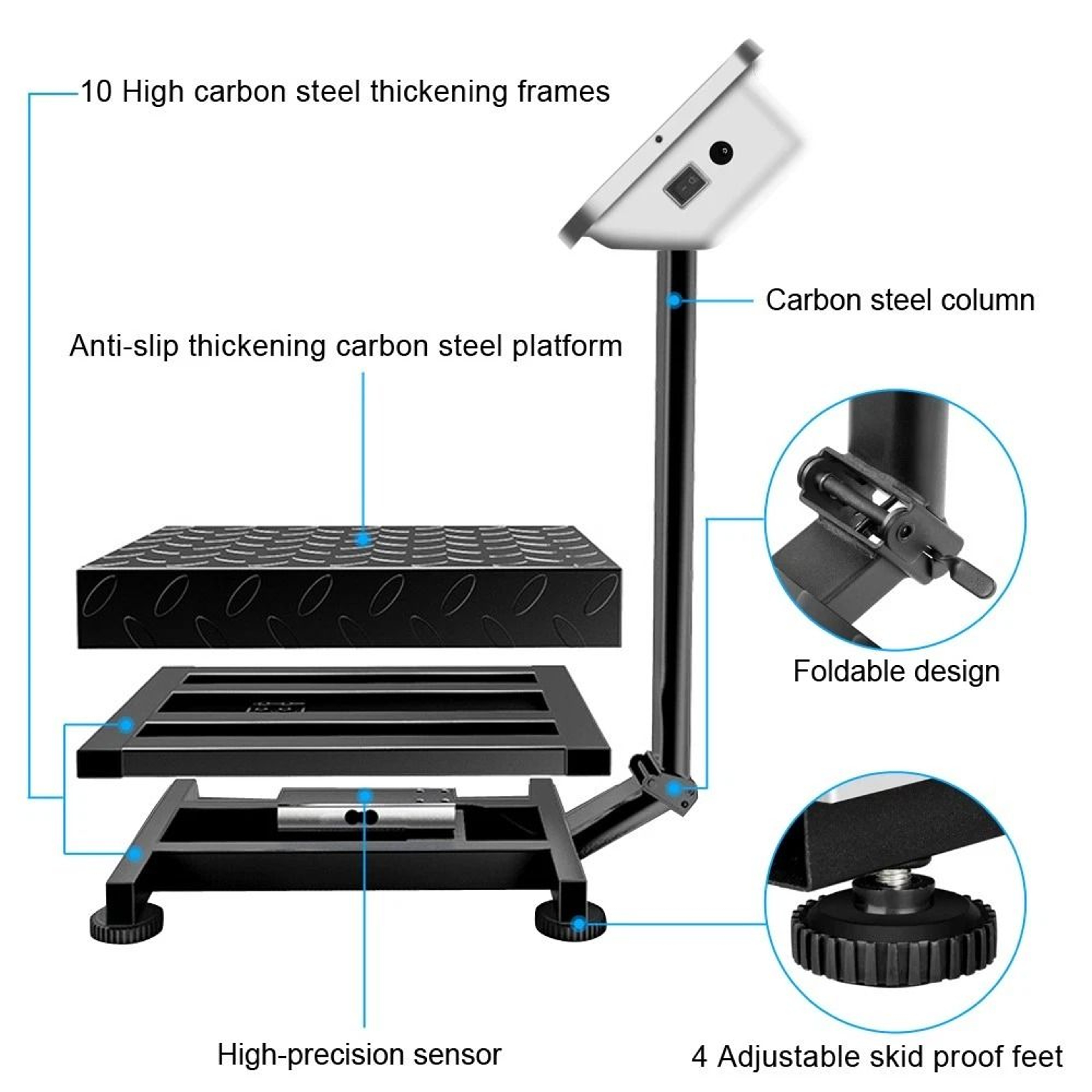 Iron Commercial Shipping Scale Precision Black With KGLB Switch 2