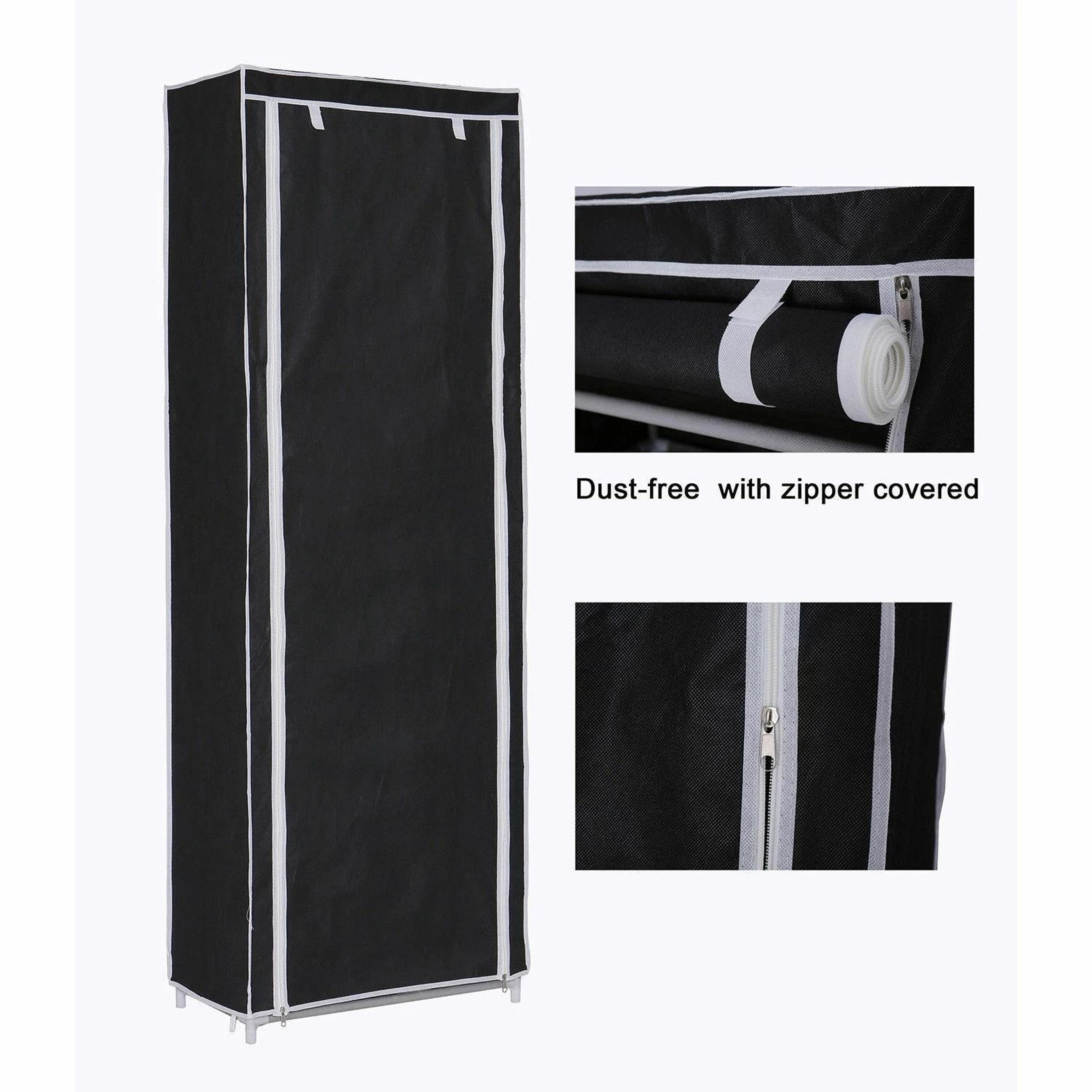 9 Tier Shoe Rack Shelf Black Closet Cabinet With Cover Standing Storage 4