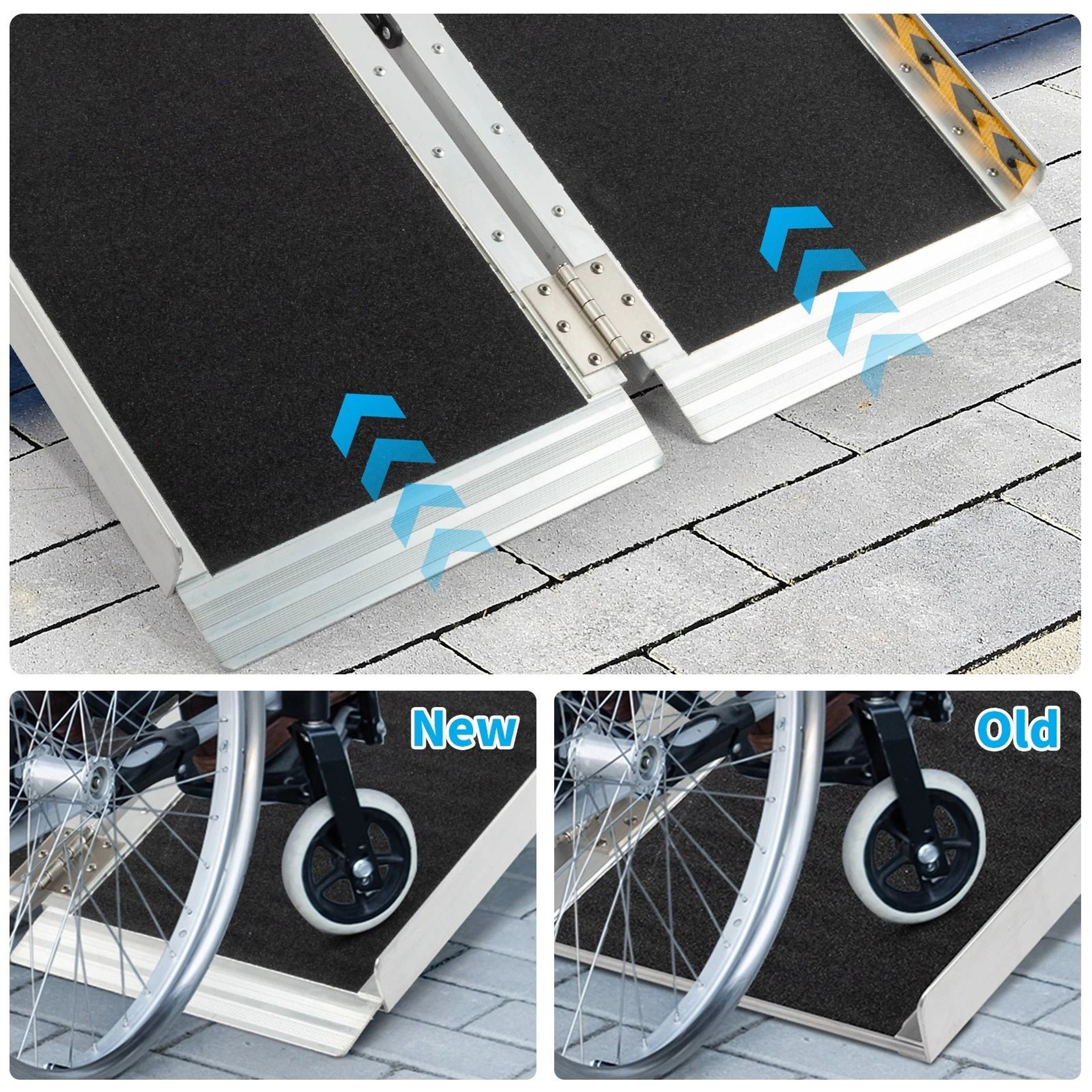 Portable Aluminum Folding Ramp For Wheelchairs  Scooters NonSkid 7