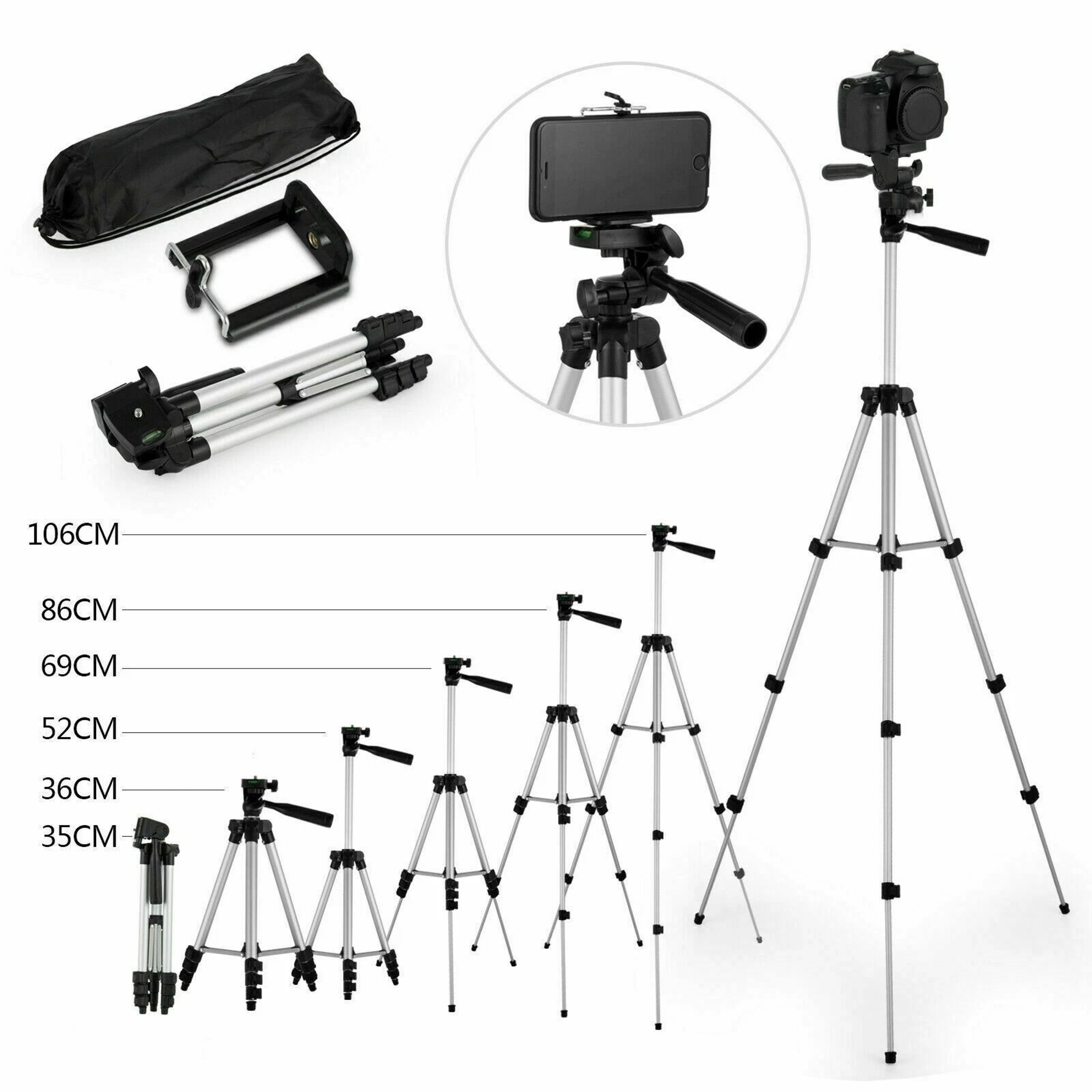 Stand Holder Mount Professional Camera Tripod For IPhone Samsung Cell Phone  Bag Included 4