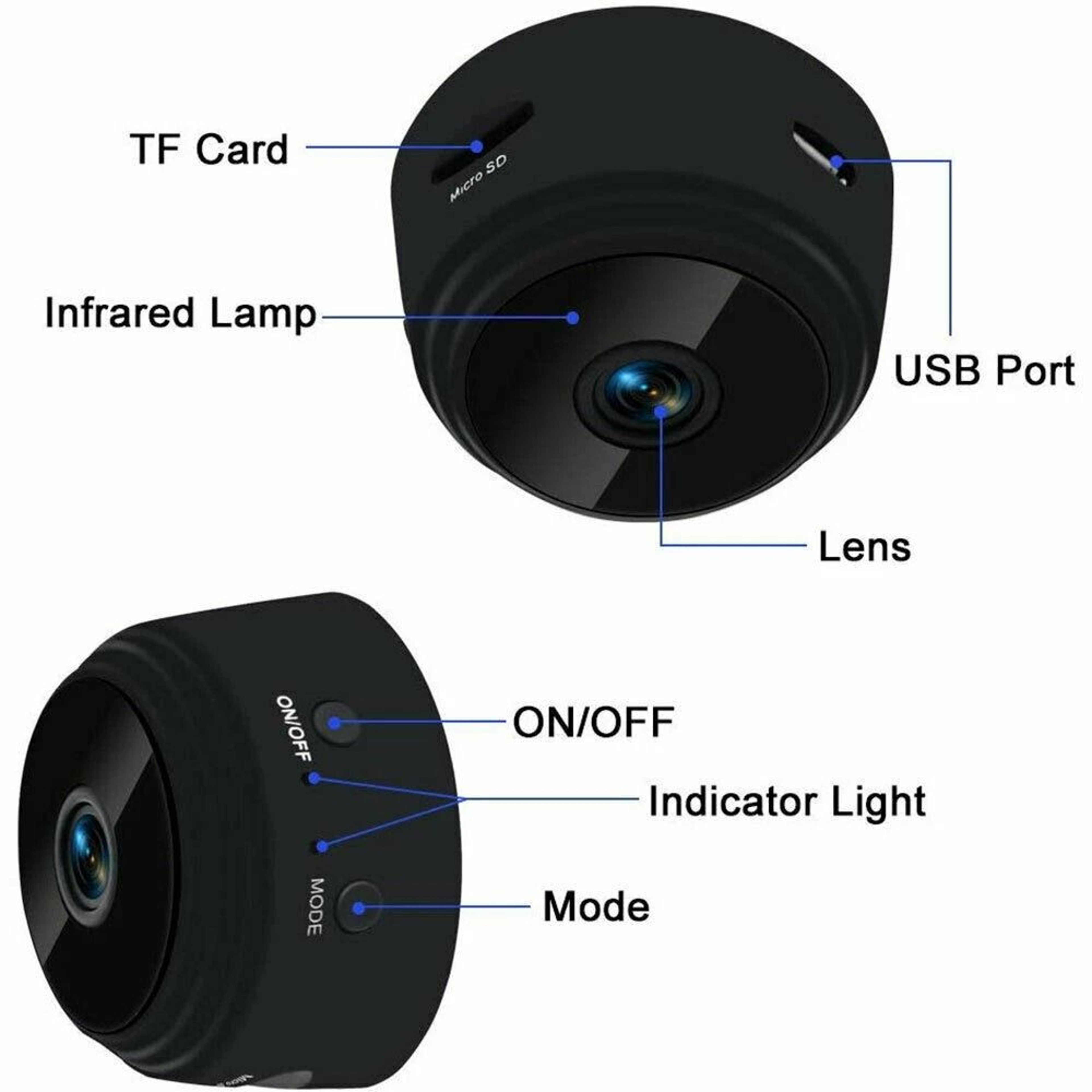Wireless Record Camera Home Security DVR Mini WiFi IP Night Vision HD USB 1