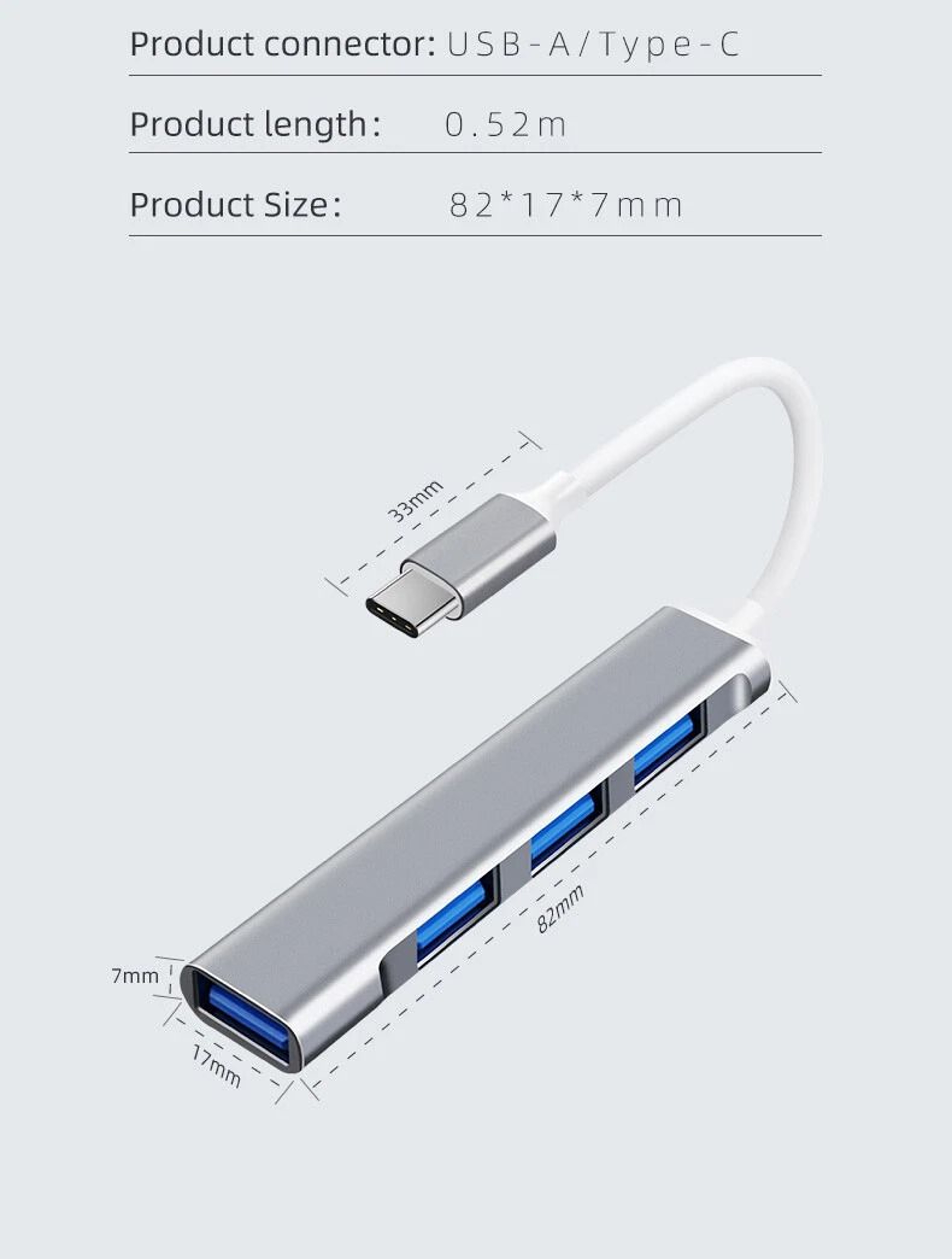 4 Port USBC Hub Splitter For PC Mac MacBook Pro IPad  USB 7