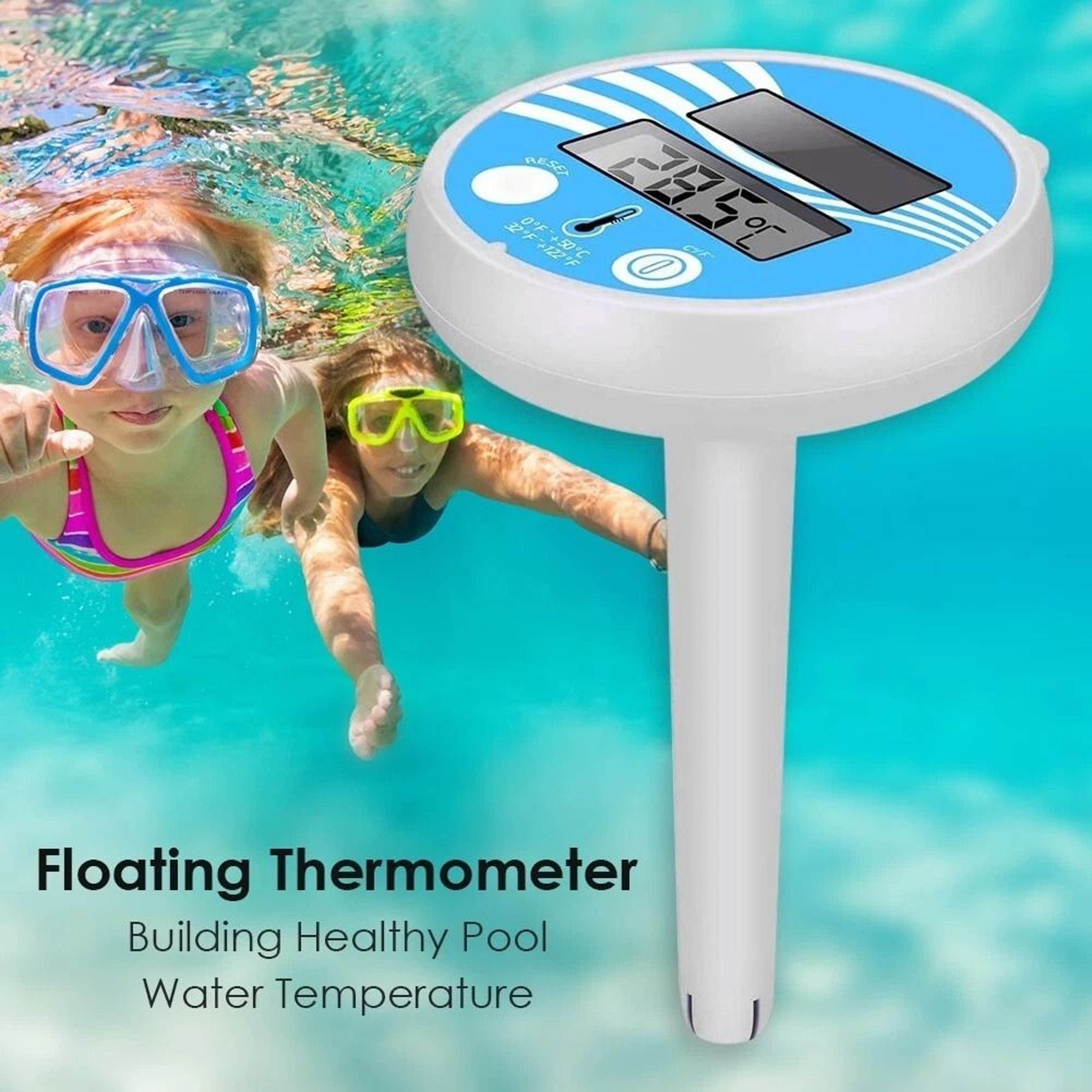 Outdoor Floating Waterproof Digital Solar Powered Rainproof Pool SPA Thermometer 1