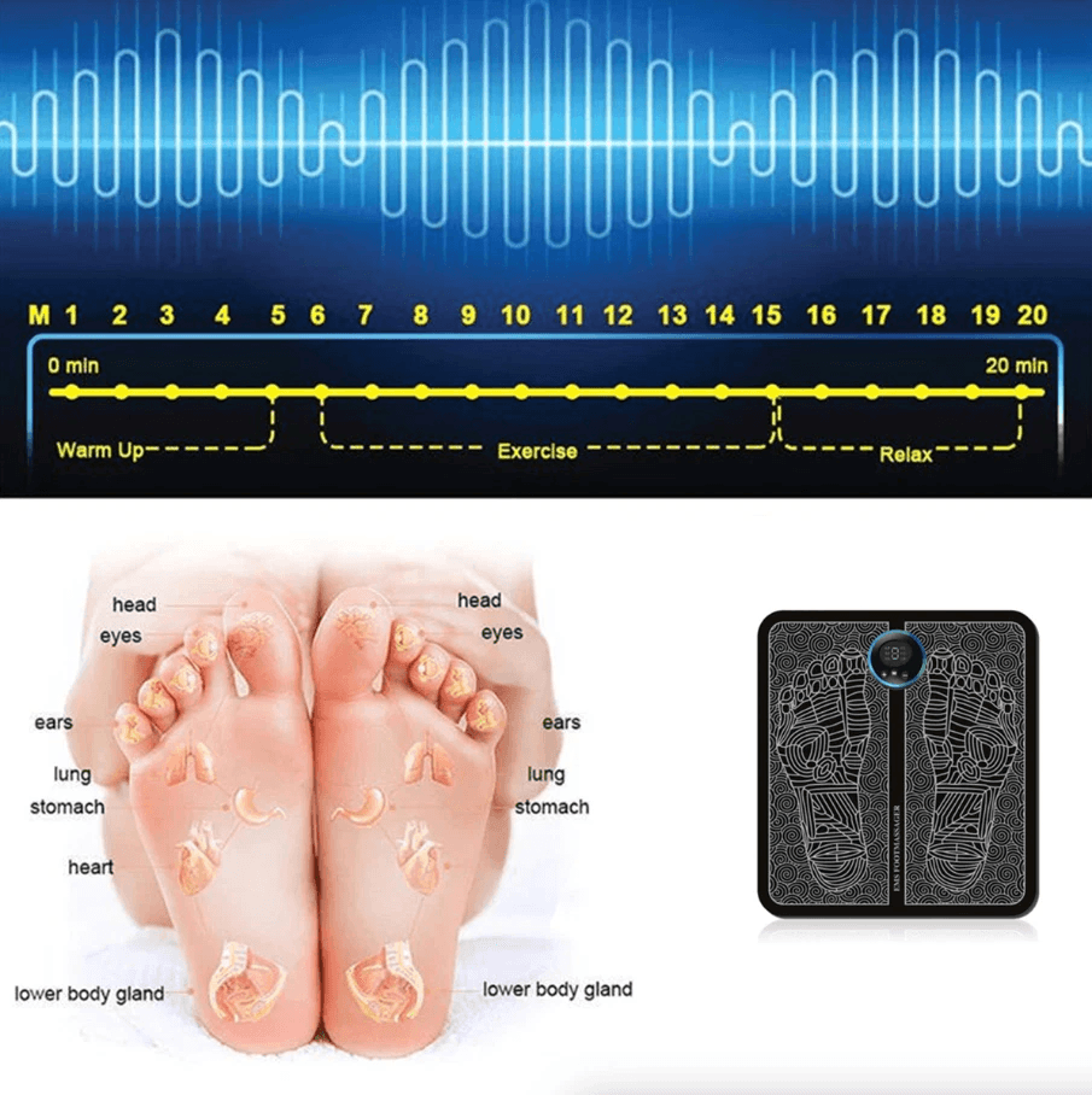 Electric Deep Kneading Muscle Pain Relax Machine EMS Foot Massager Leg Reshaping Therapy Device 9