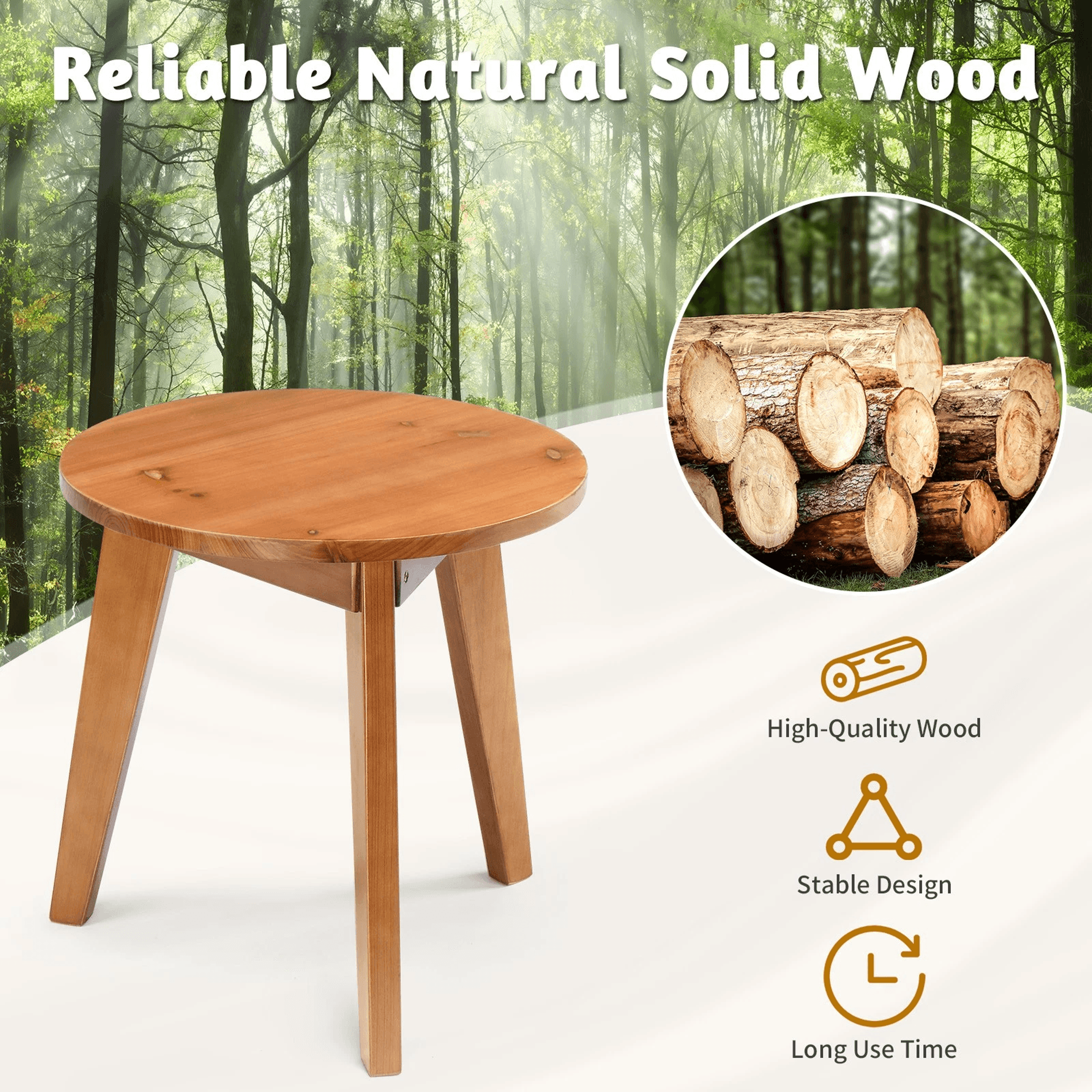 Portable Patio Side Coffee End Table Wooden Bedside Furniture Indoor Outdoor 1