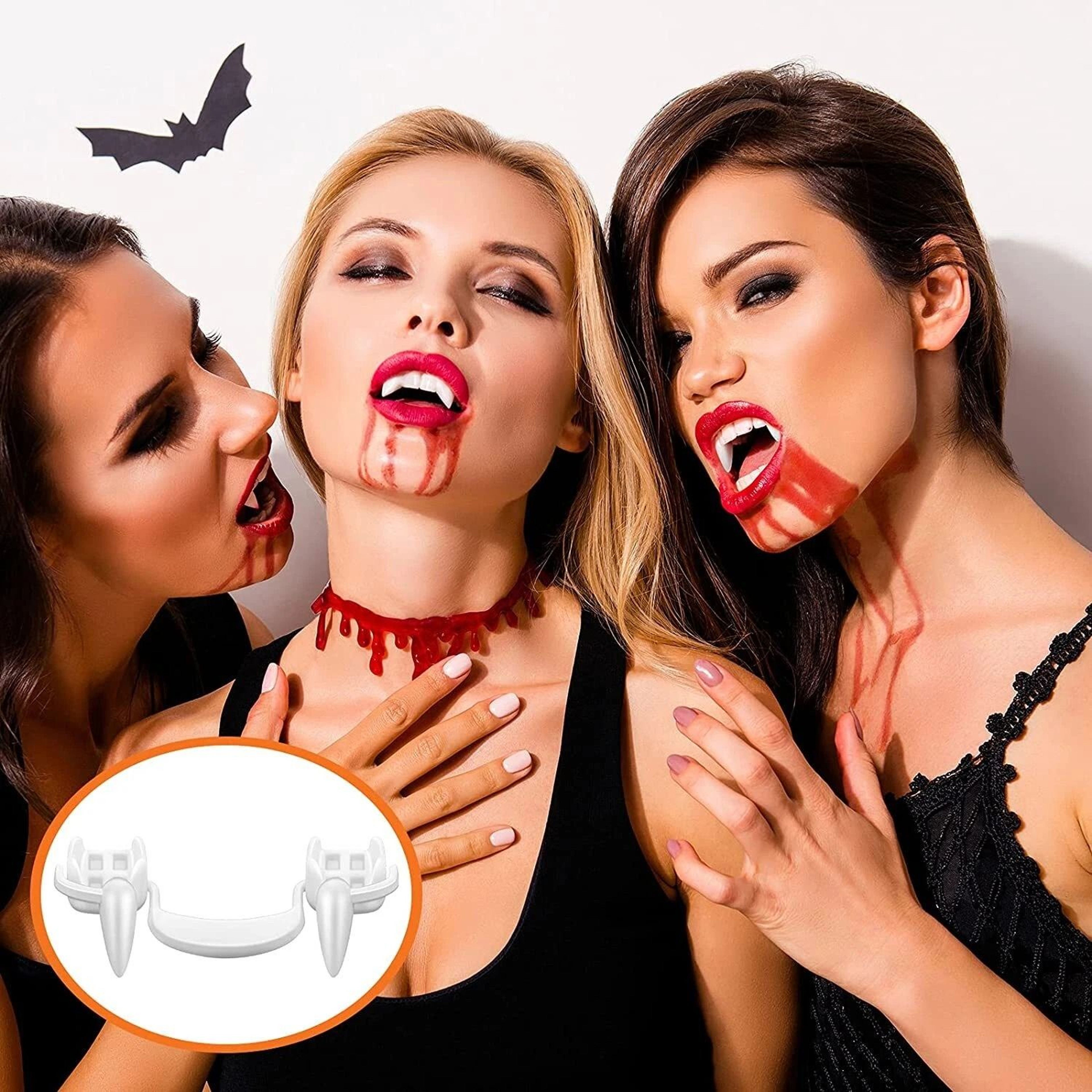 Fangs Halloween Cosplay Retractable Vampire Teeth Makeup Zombie Dentures Teeth 0